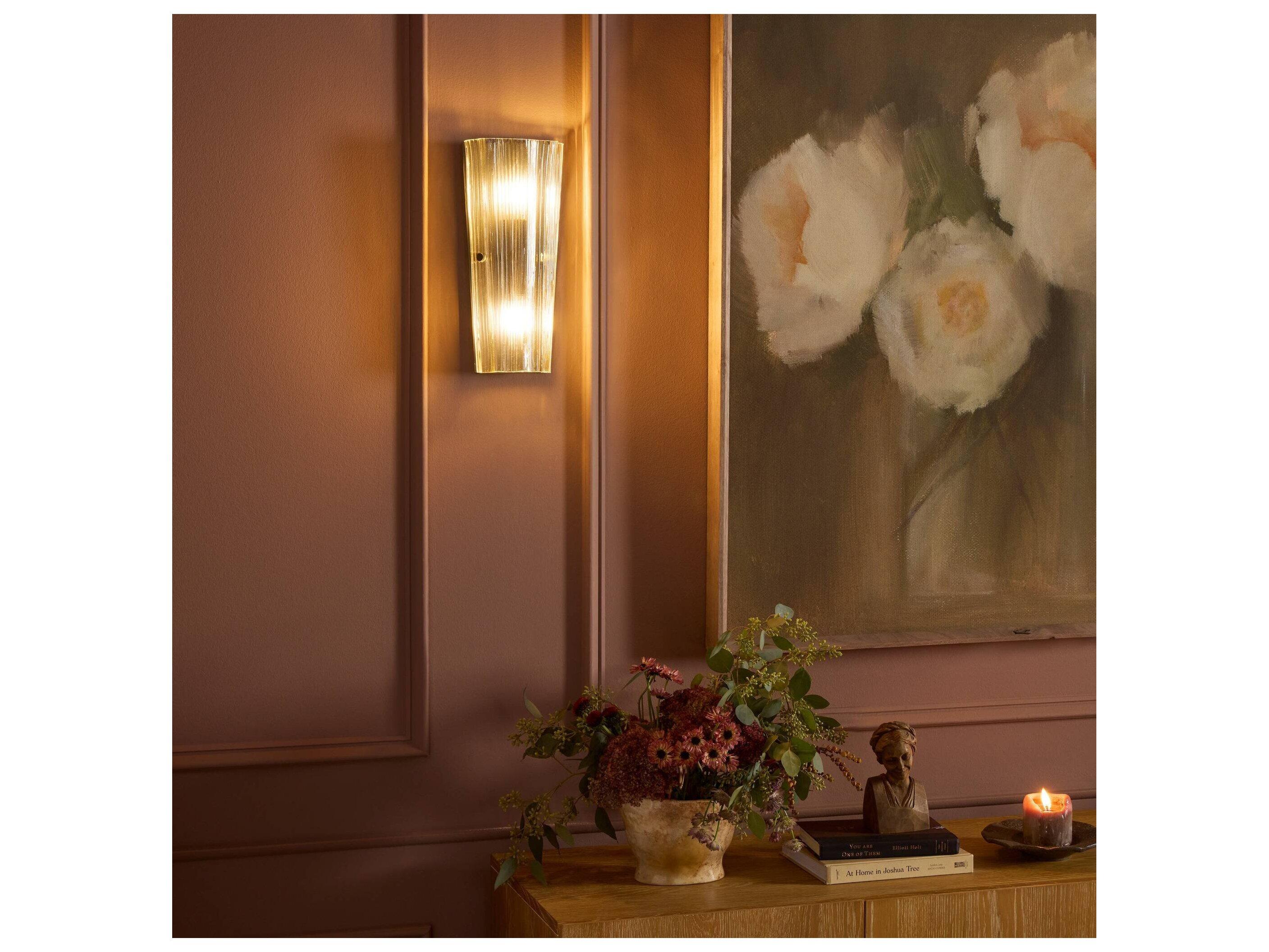 Four Hands Hutton Scalloped Glass Wall Sconce