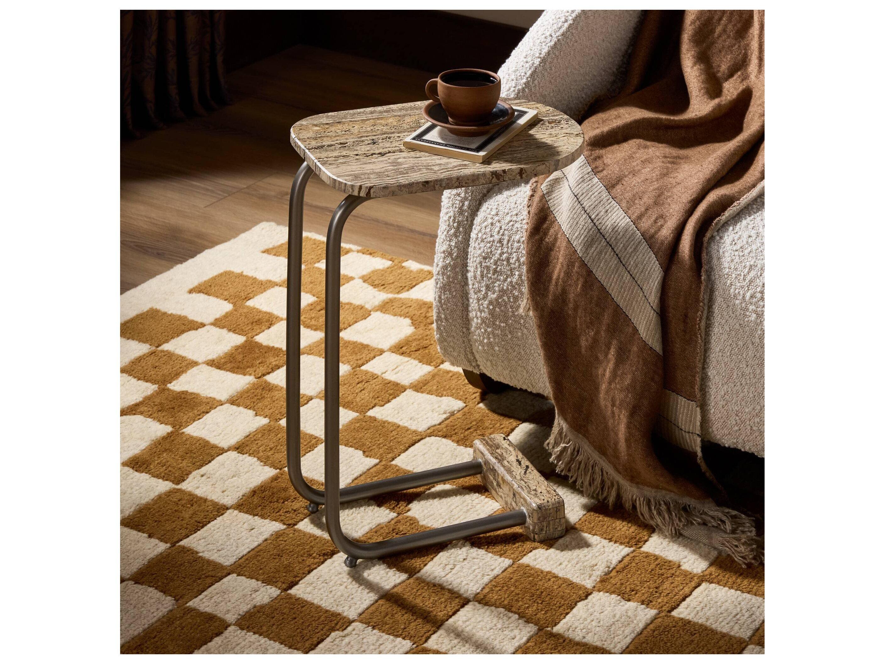 Four Hands Asher Oval Stone End Table