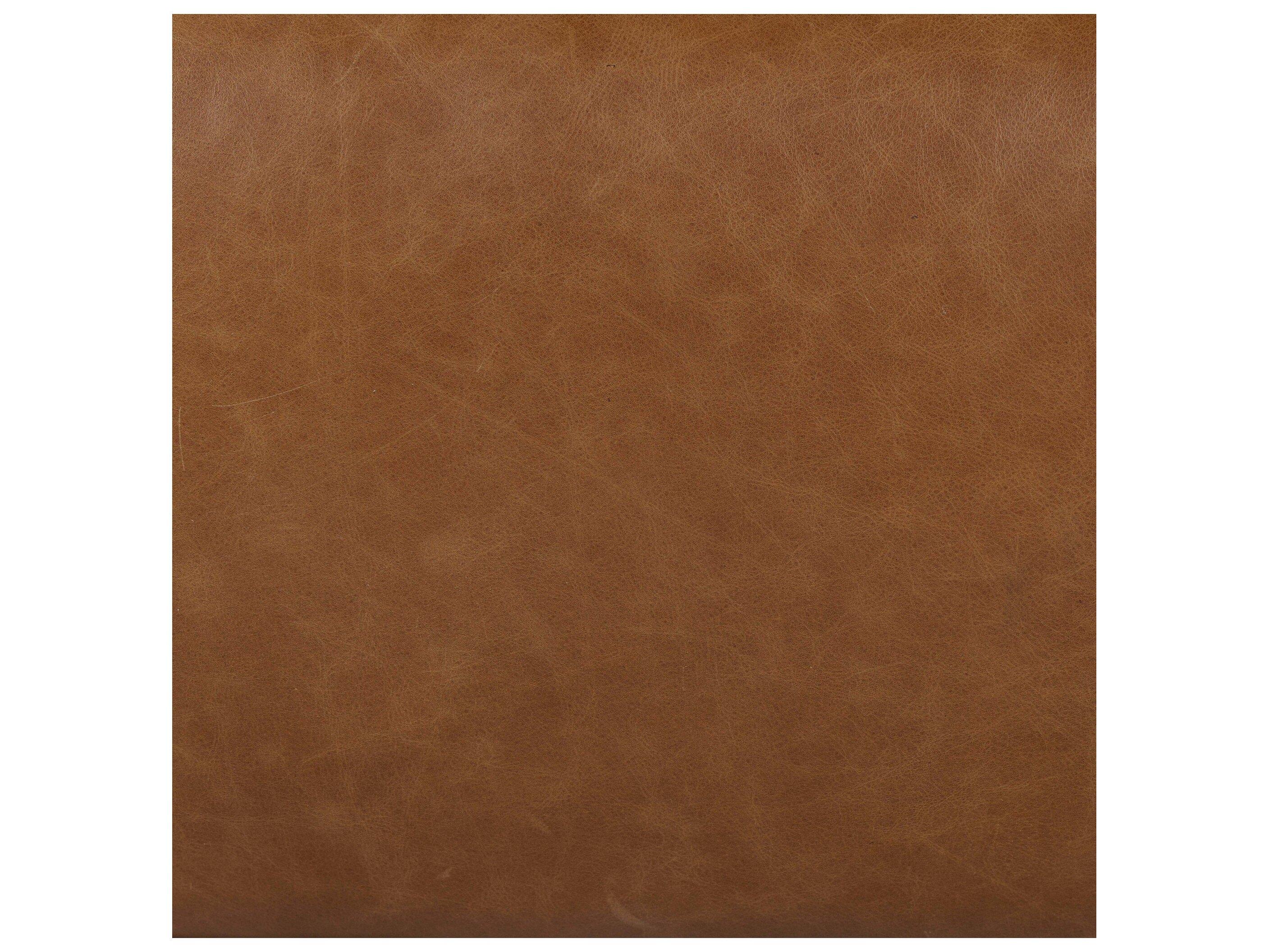 Four Hands Easton Brown Oak Wood Leather Queen Platform Bed