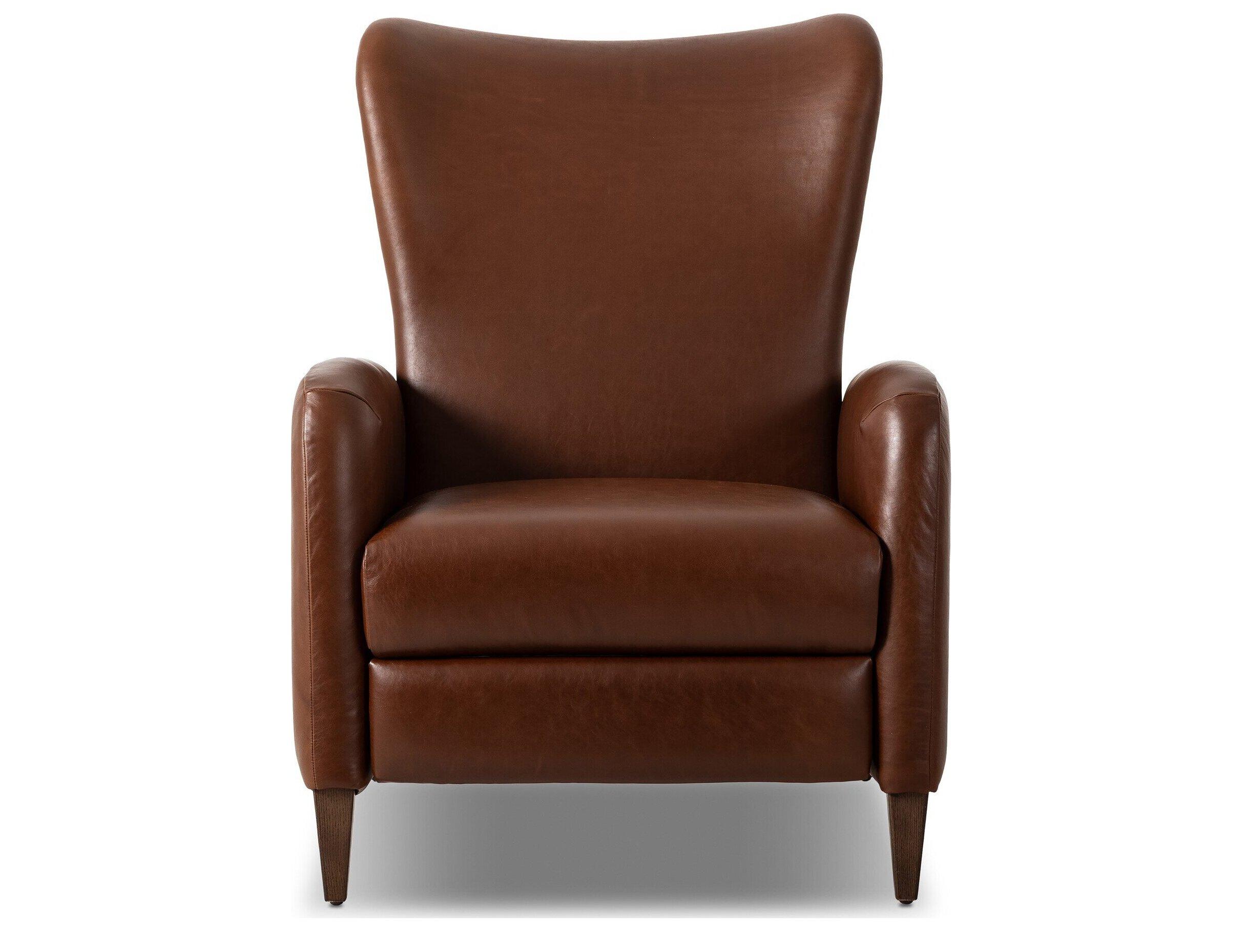 Four Hands Kensington Dulane Mahogany Brown Leather Recliner