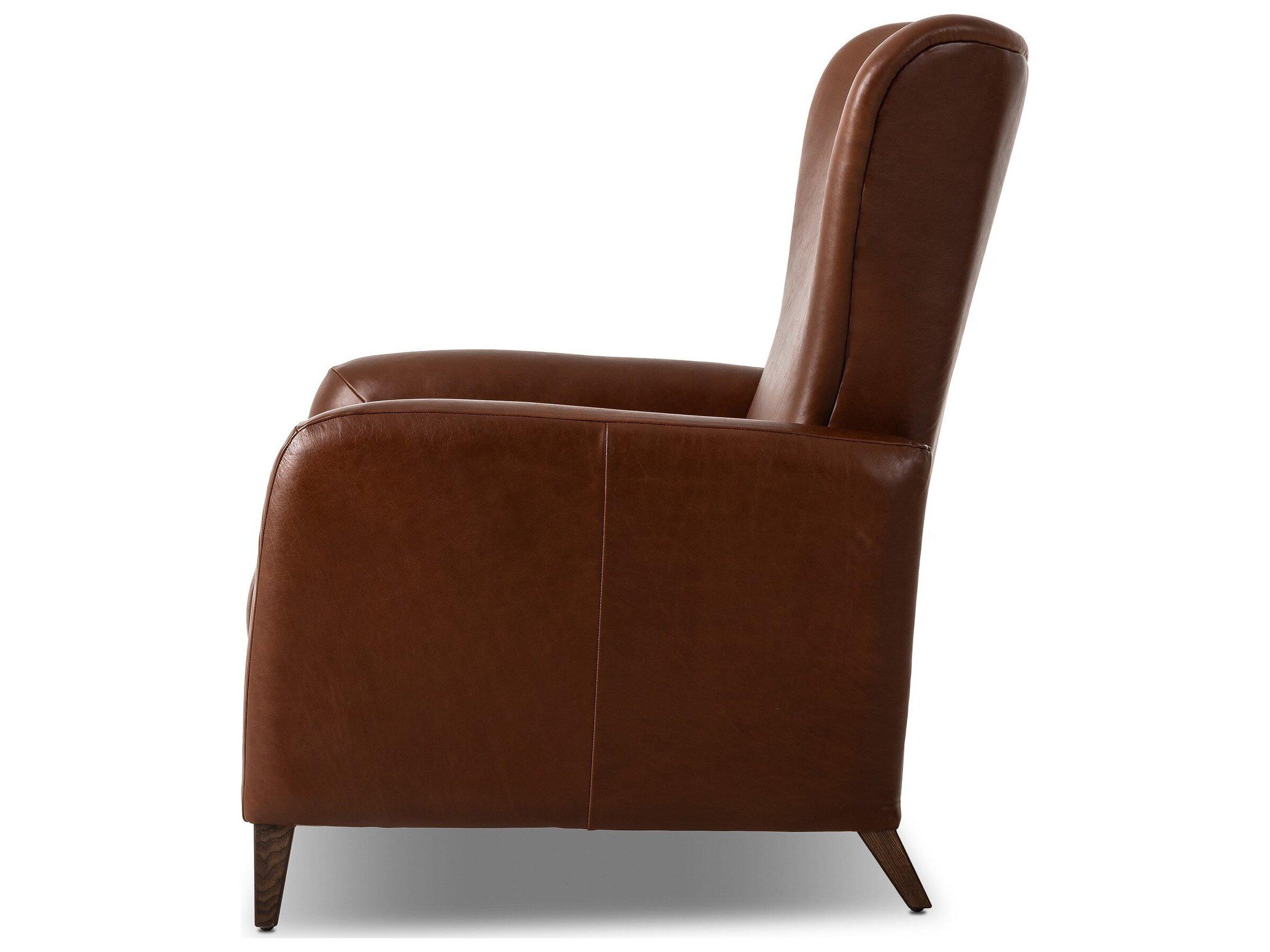Four Hands Kensington Dulane Mahogany Brown Leather Recliner
