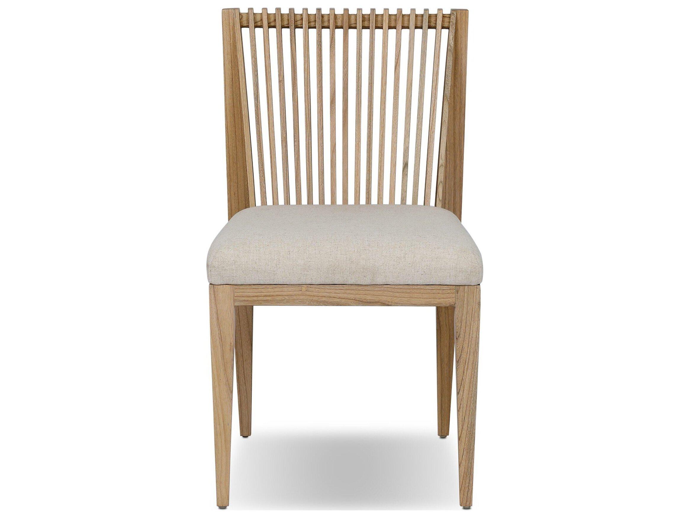 Four Hands Madura Sungkai Wood Natural Upholstered Armless Dining Chair
