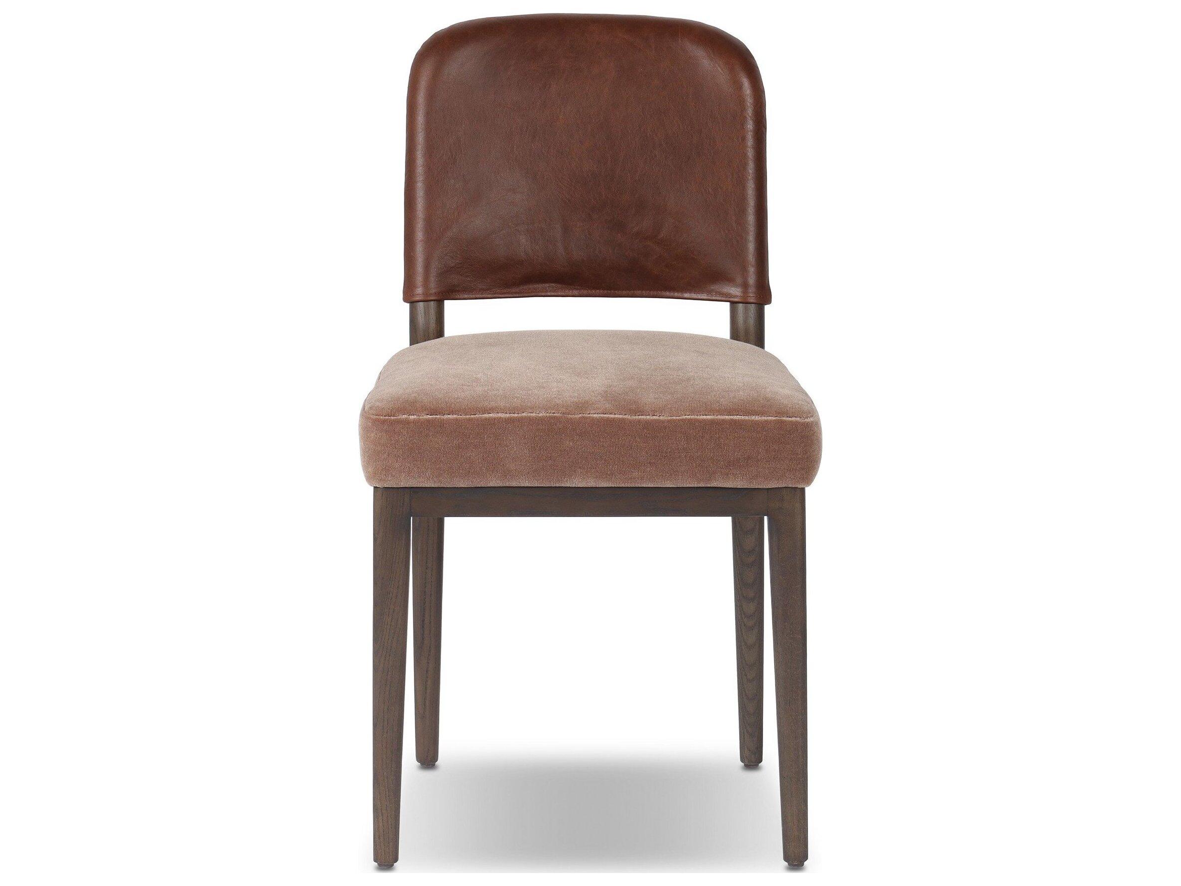 Four Hands Houghton Monte Mushroom Leather Armless Dining Chair