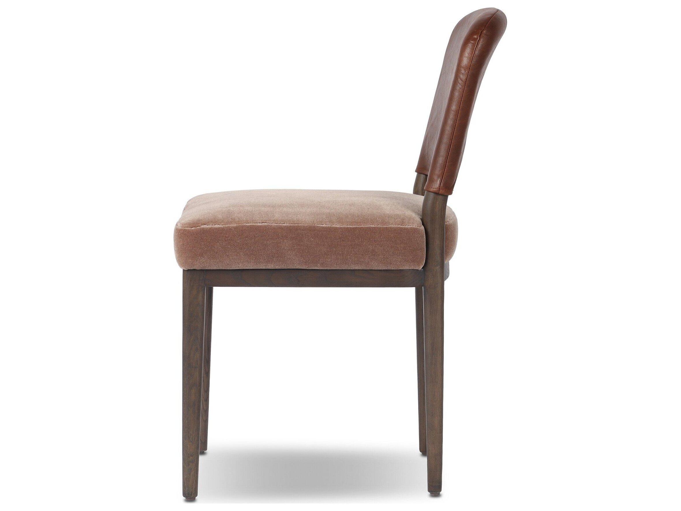 Four Hands Houghton Monte Mushroom Leather Armless Dining Chair