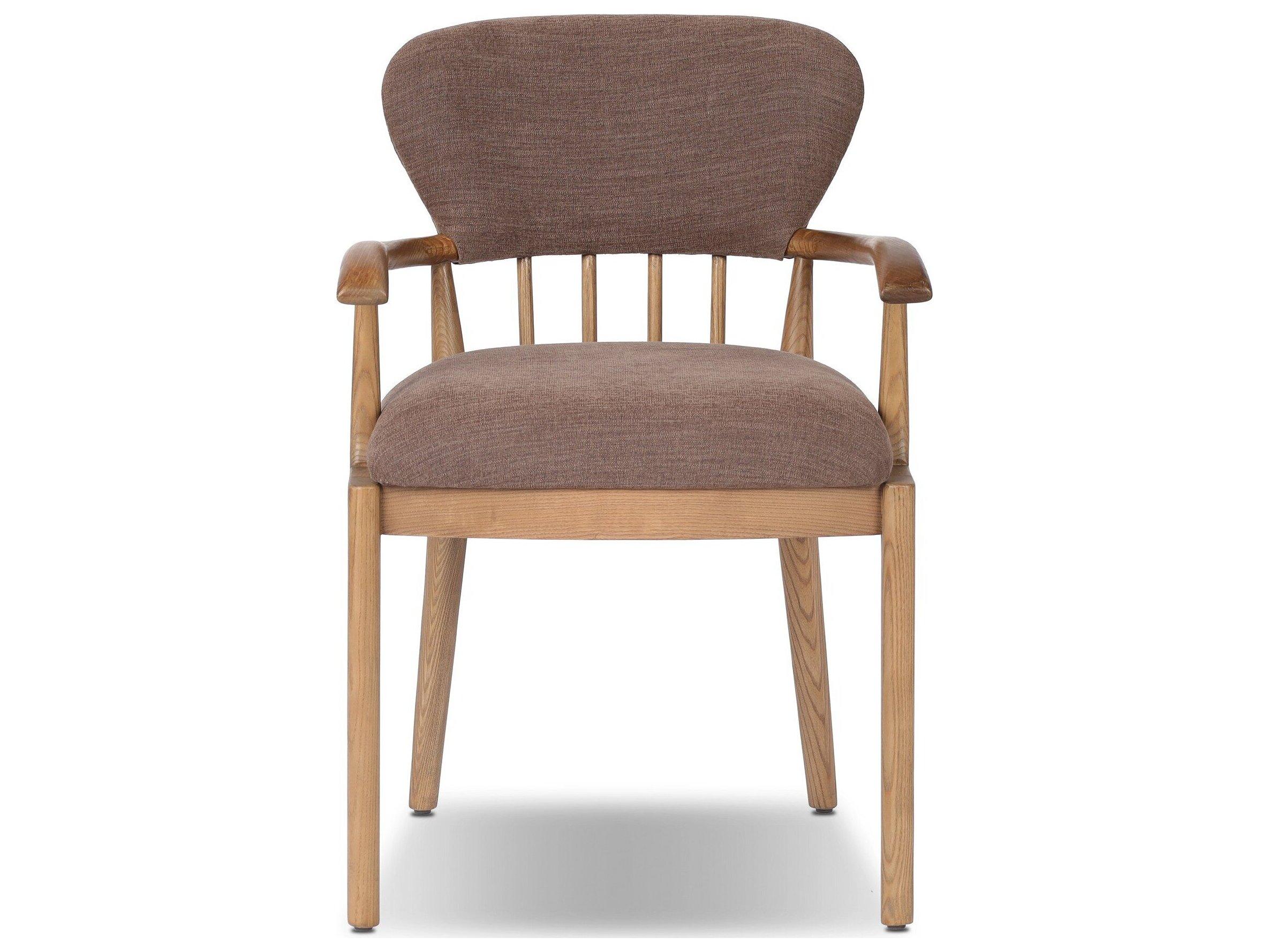Four Hands Houghton Ash Wood Natural Upholstered Arm Dining Chair