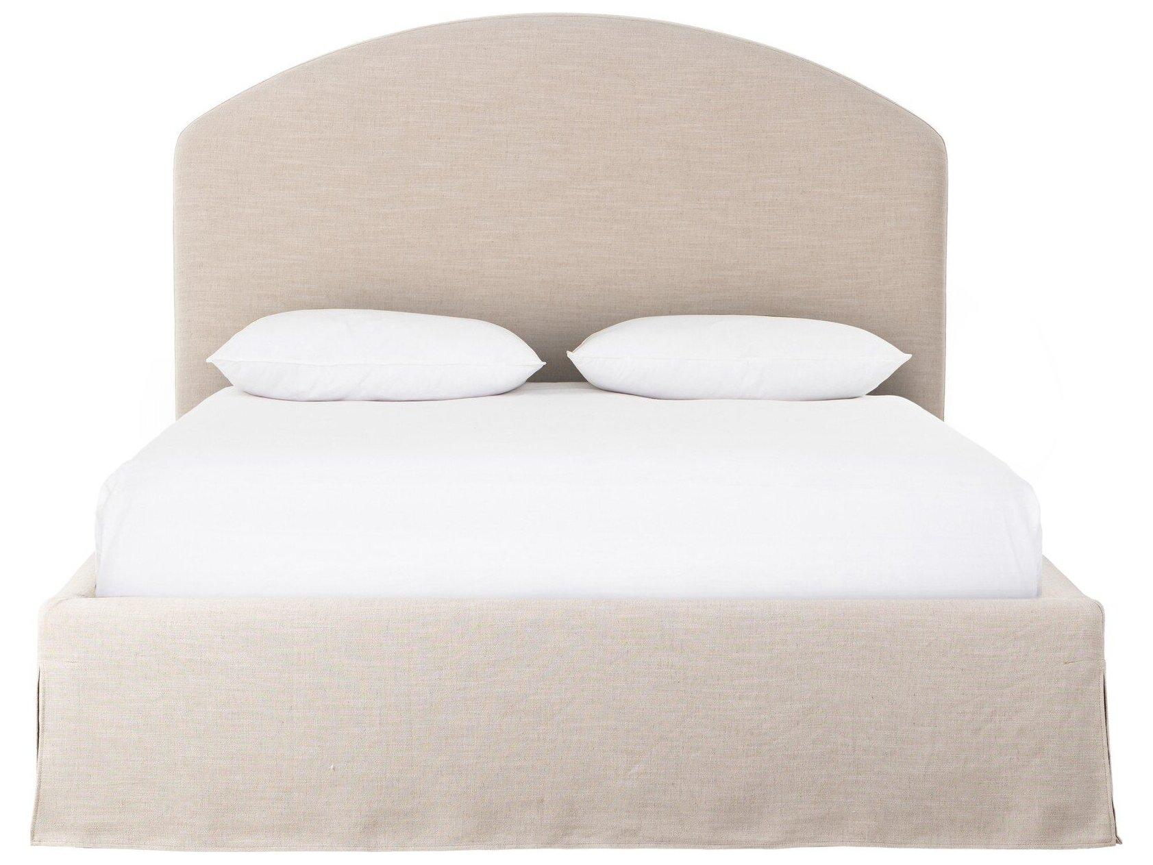 Four Hands Kensington Beige Parrawood Upholstered King Platform Bed