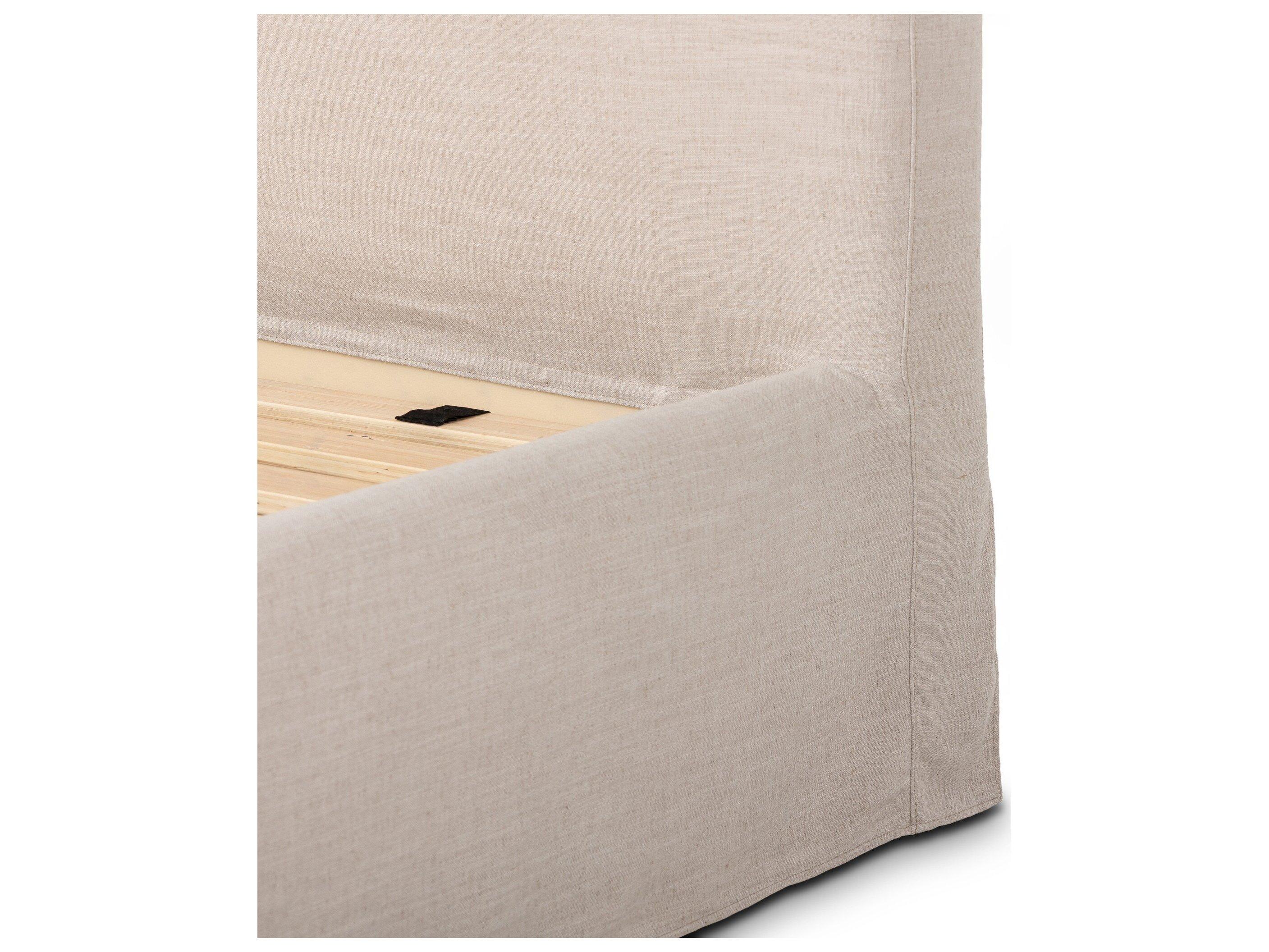 Four Hands Kensington Beige Parrawood Upholstered King Platform Bed