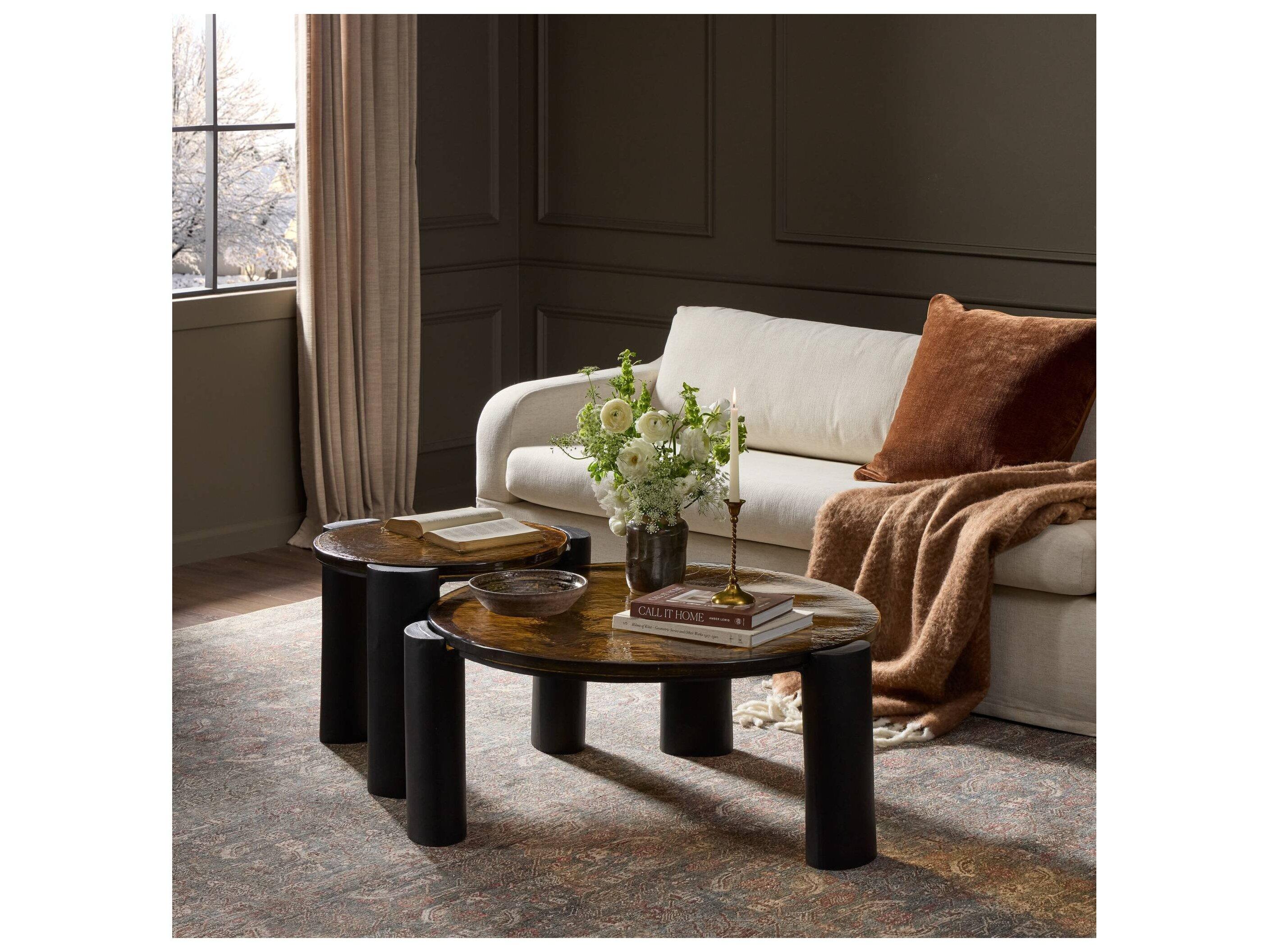 Four Hands Marlow Round Glass Coffee Table