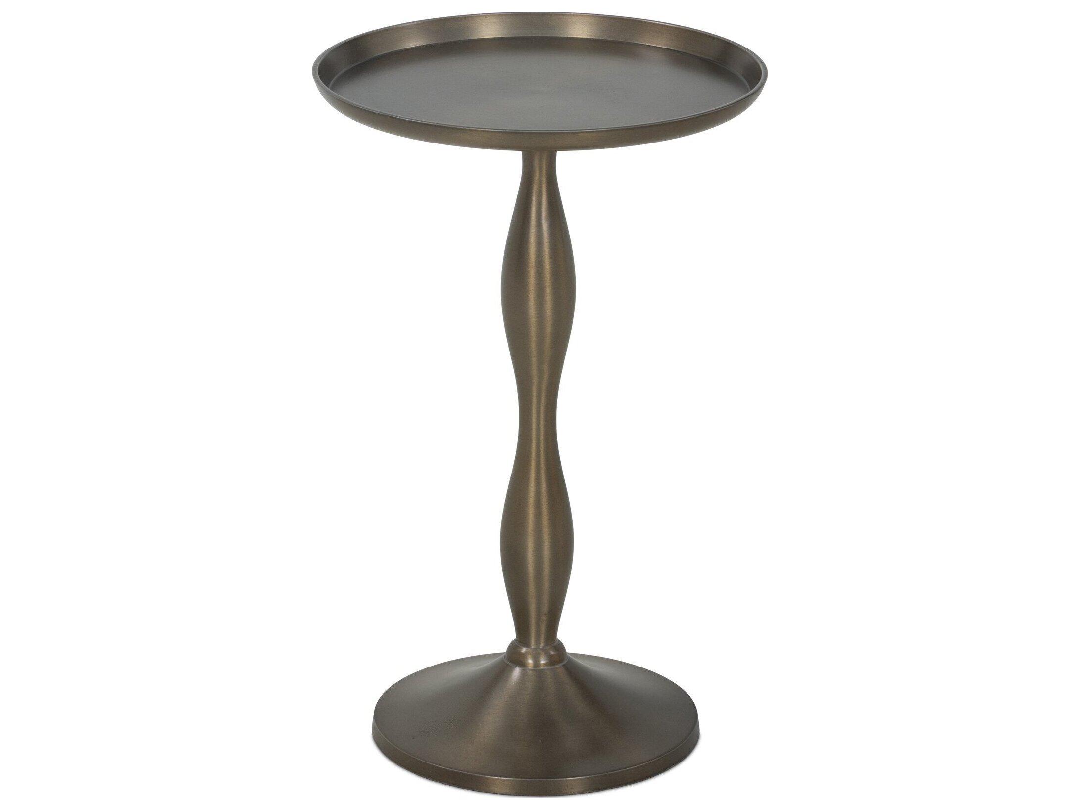 Four Hands Marlow Dark Aluminum Round Metal End Table