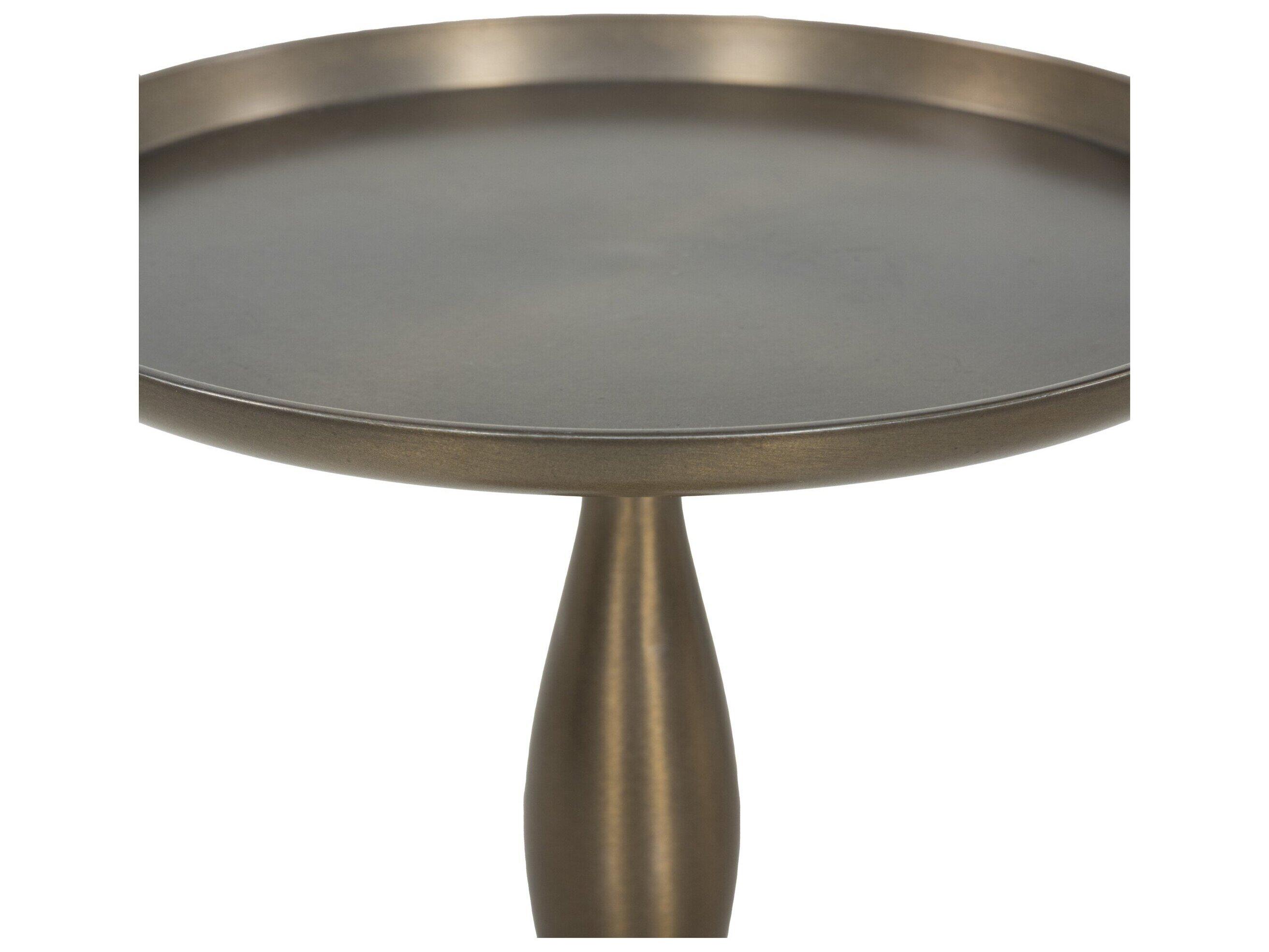 Four Hands Marlow Dark Aluminum Round Metal End Table