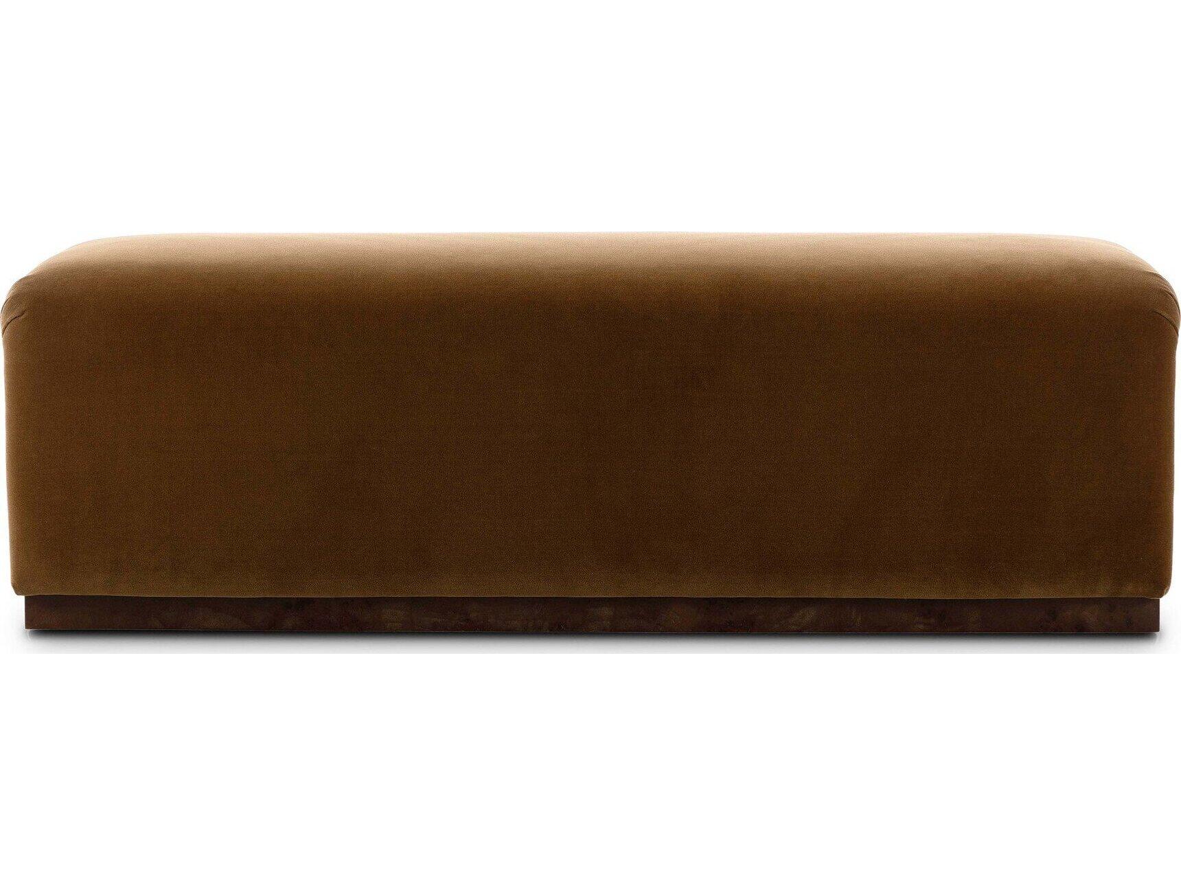 Four Hands Grayson Poplar Wood Brown Upholstered Armless Dining Chair