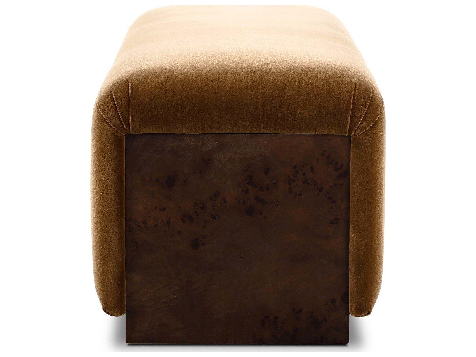 Four Hands Grayson Poplar Wood Brown Upholstered Armless Dining Chair