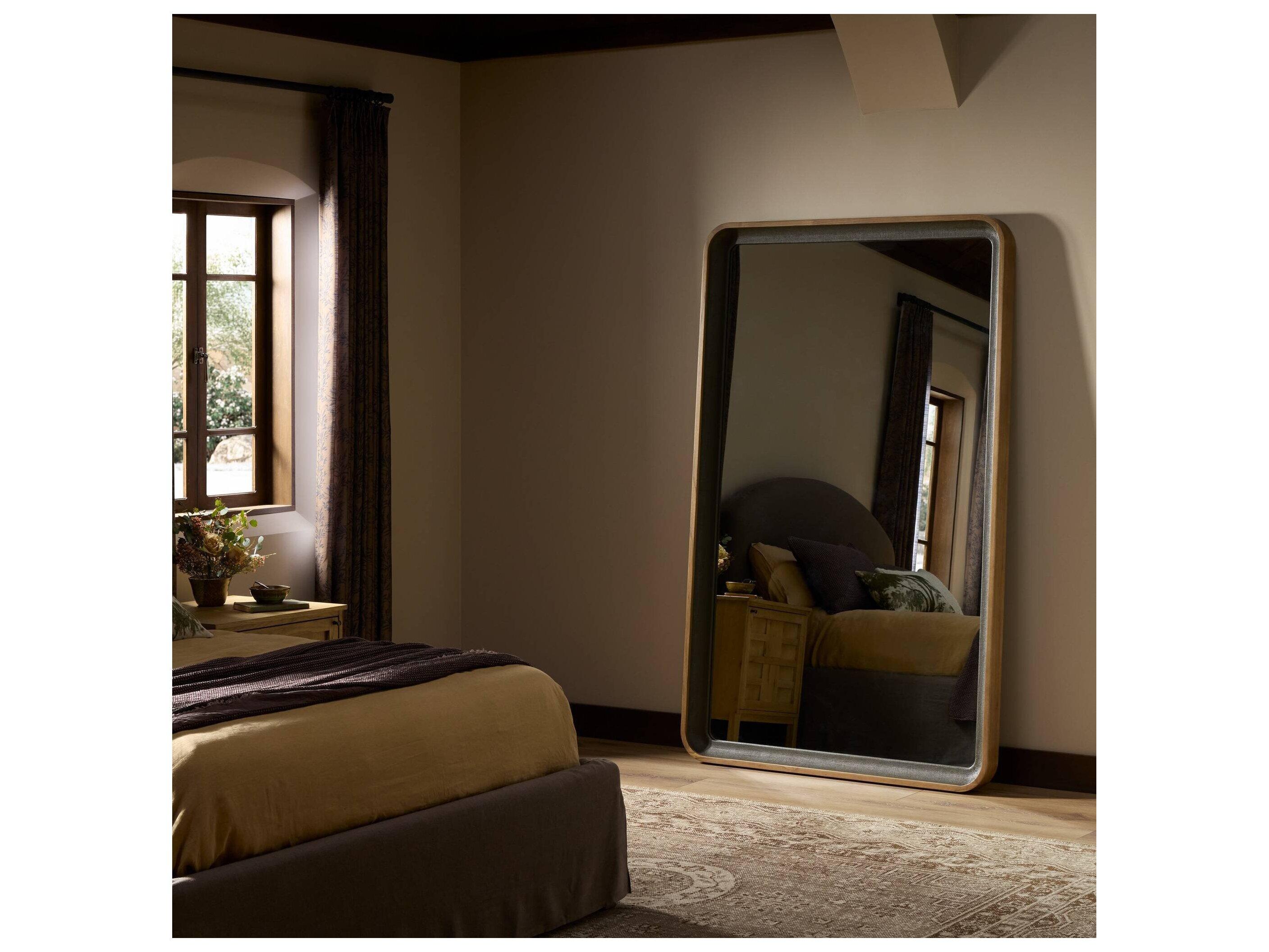 Four Hands Callahan Amber Sungkai Solid Floor Mirror Rectangular