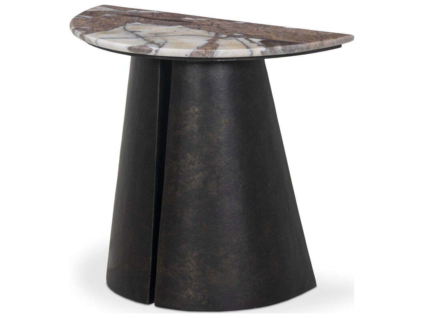 Four Hands Marlow Demilune Marble End Table