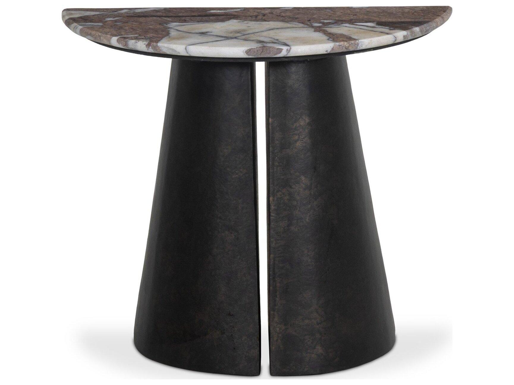 Four Hands Marlow Demilune Marble End Table