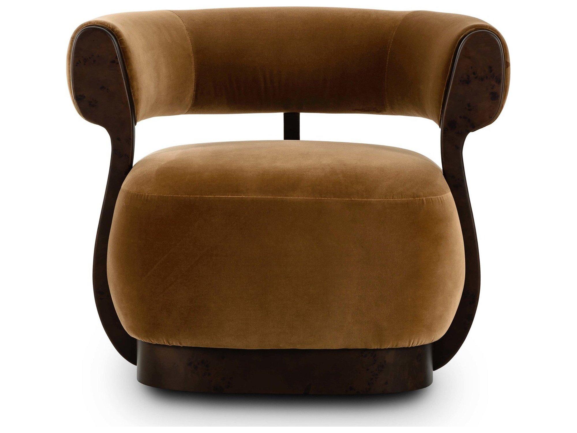 Four Hands Grayson Swivel Brown Velvet Accent Chair