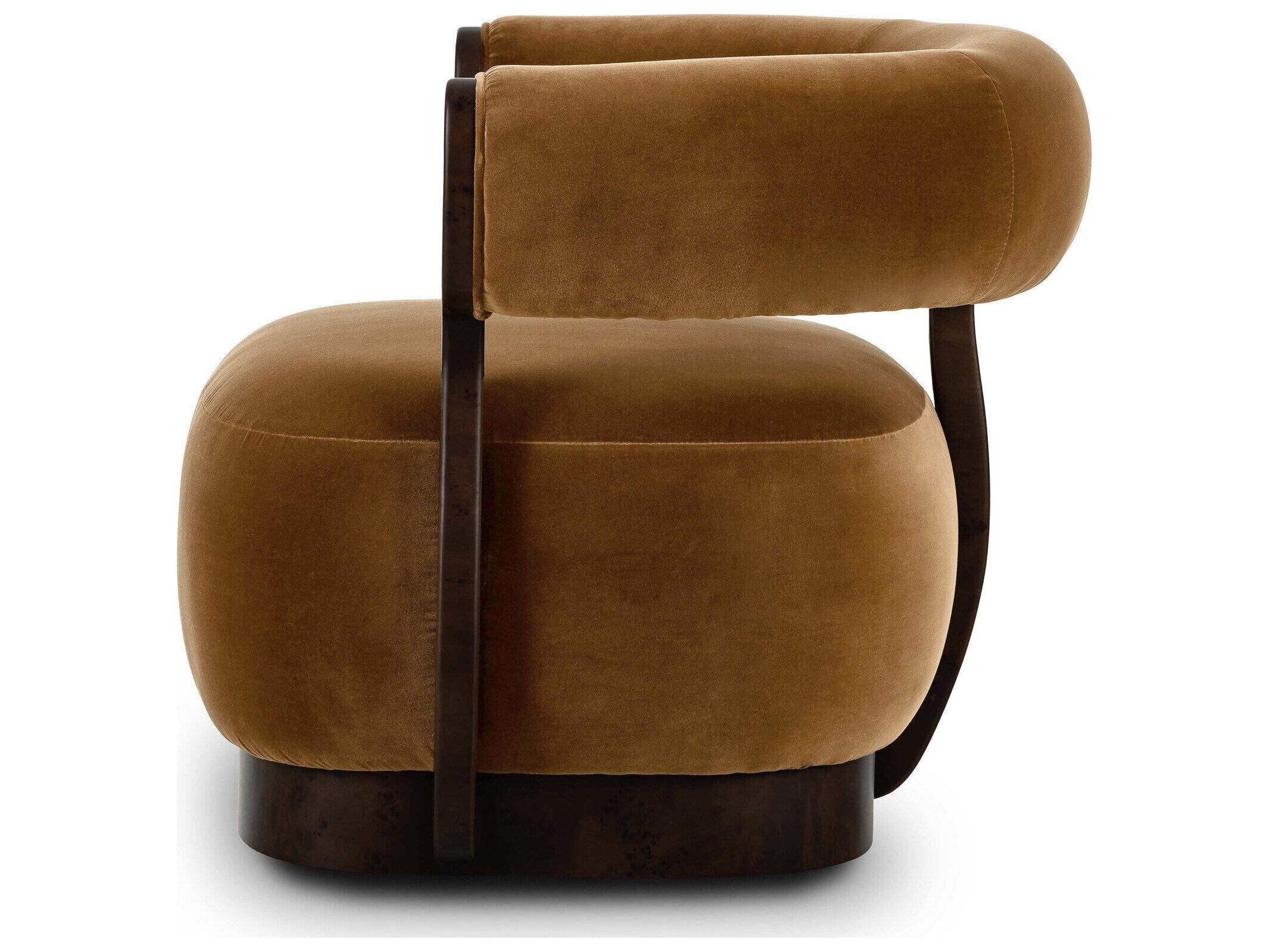Four Hands Grayson Swivel Brown Velvet Accent Chair