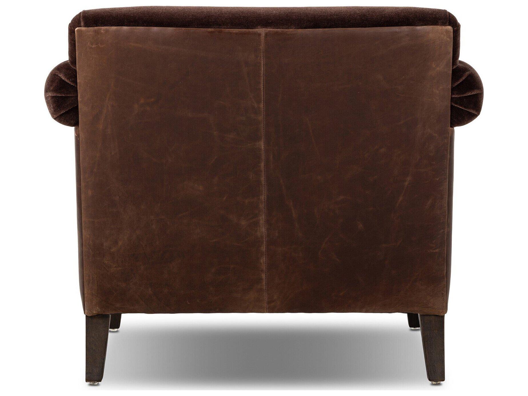 Four Hands Kensington Brown Leather Accent Chair