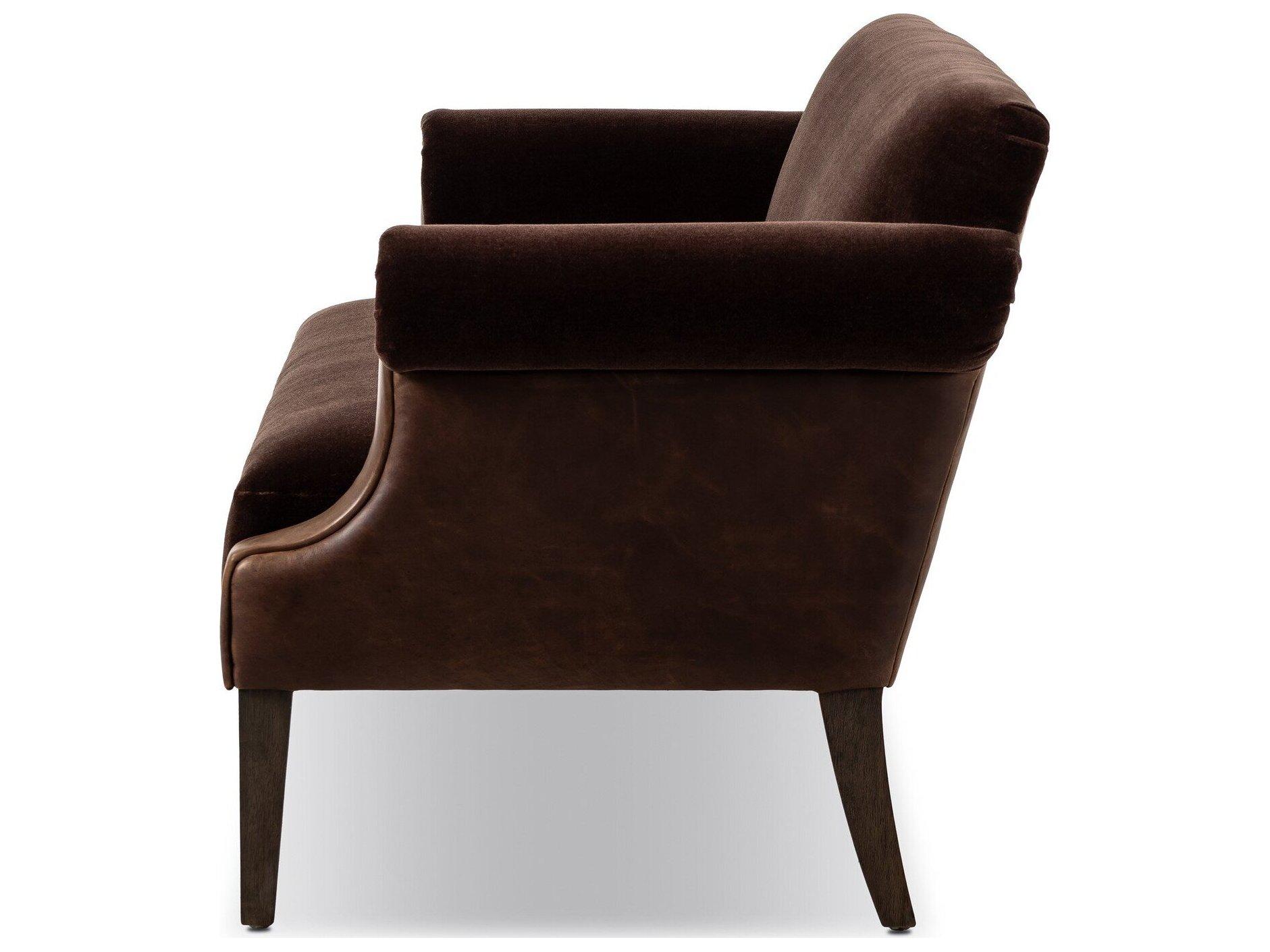Four Hands Kensington Monte Chocolate Brown Leather Loveseat