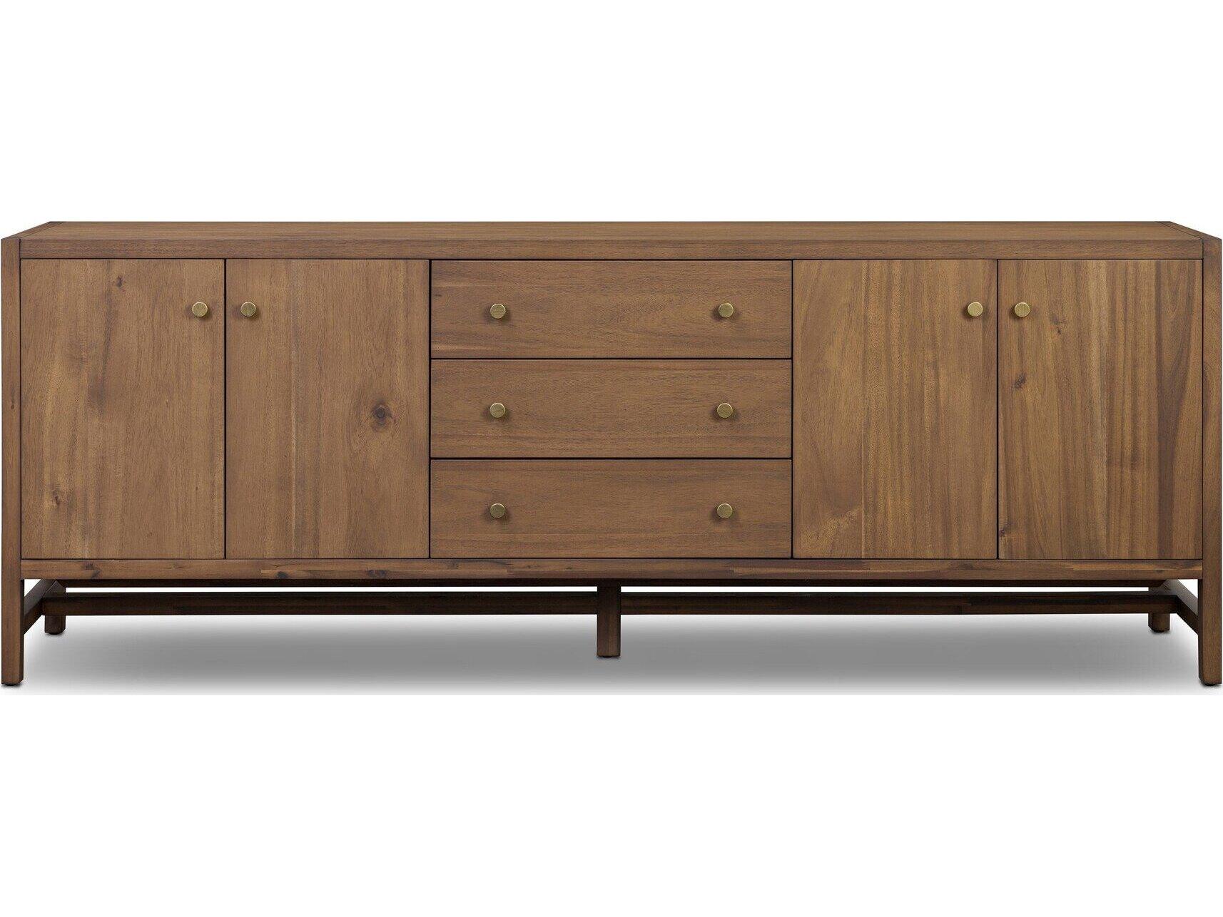 Four Hands Patten 78" Saddle Tan Veneer Media Console