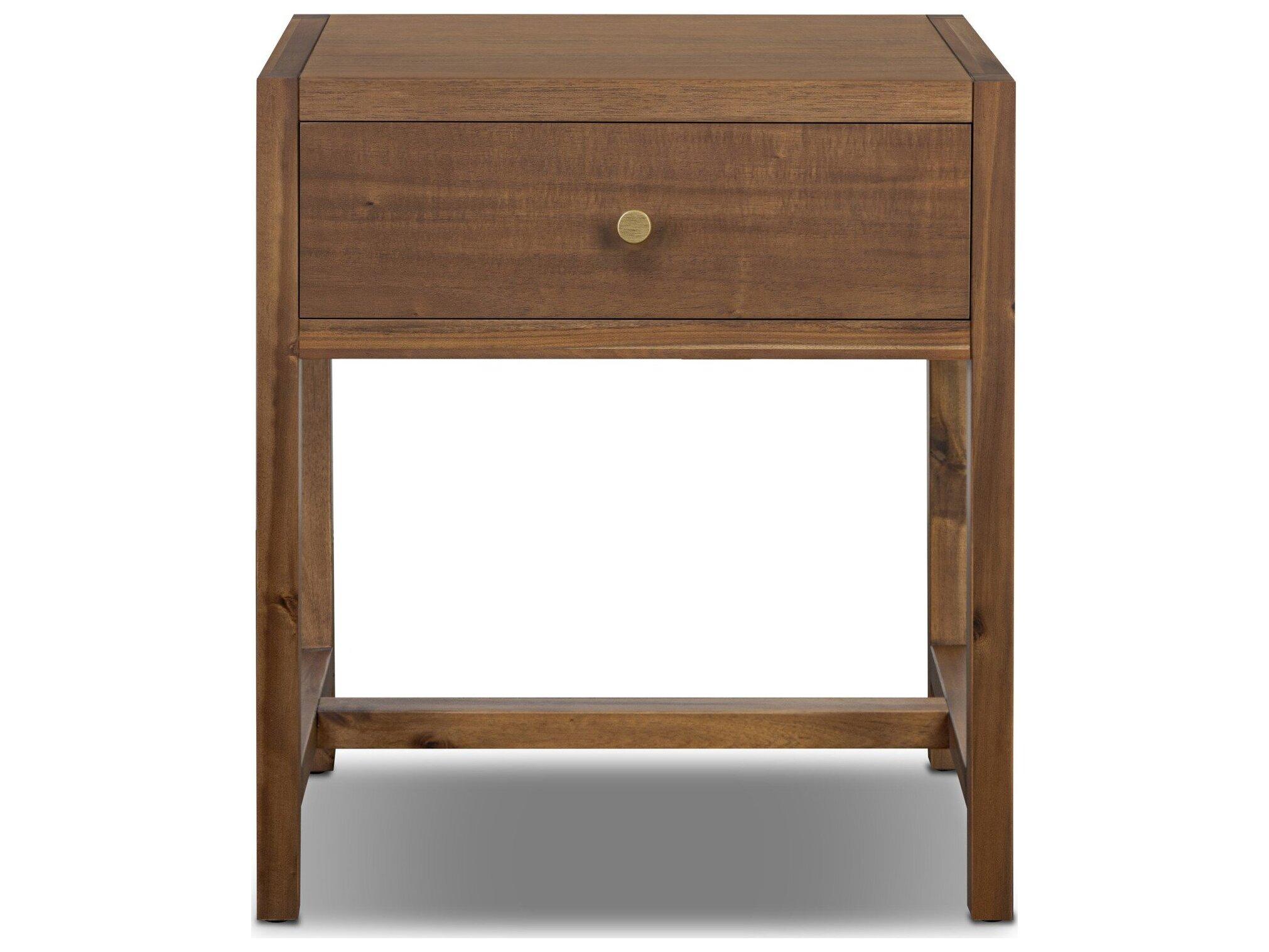 Four Hands Patten 1-Drawer Brown Acacia Wood Nightstand