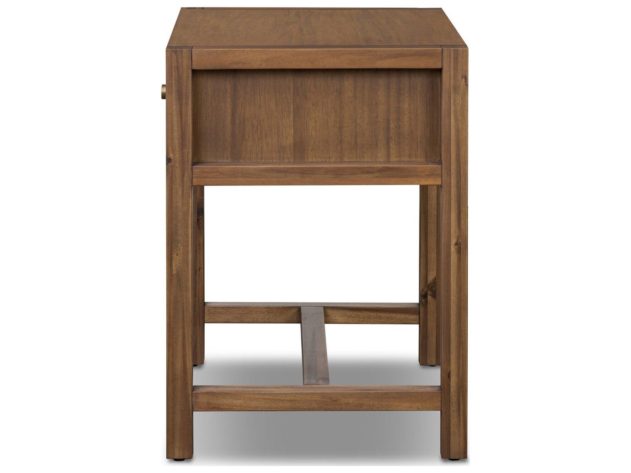 Four Hands Patten 1-Drawer Brown Acacia Wood Nightstand