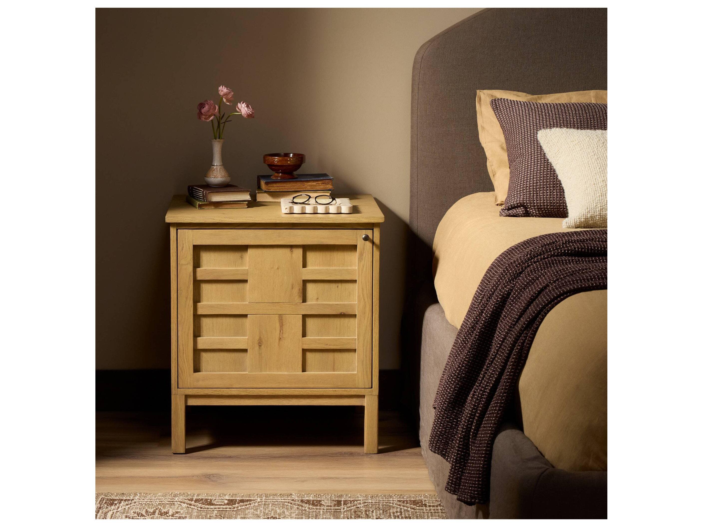 Four Hands Berman Aged Natural Oak Nightstand