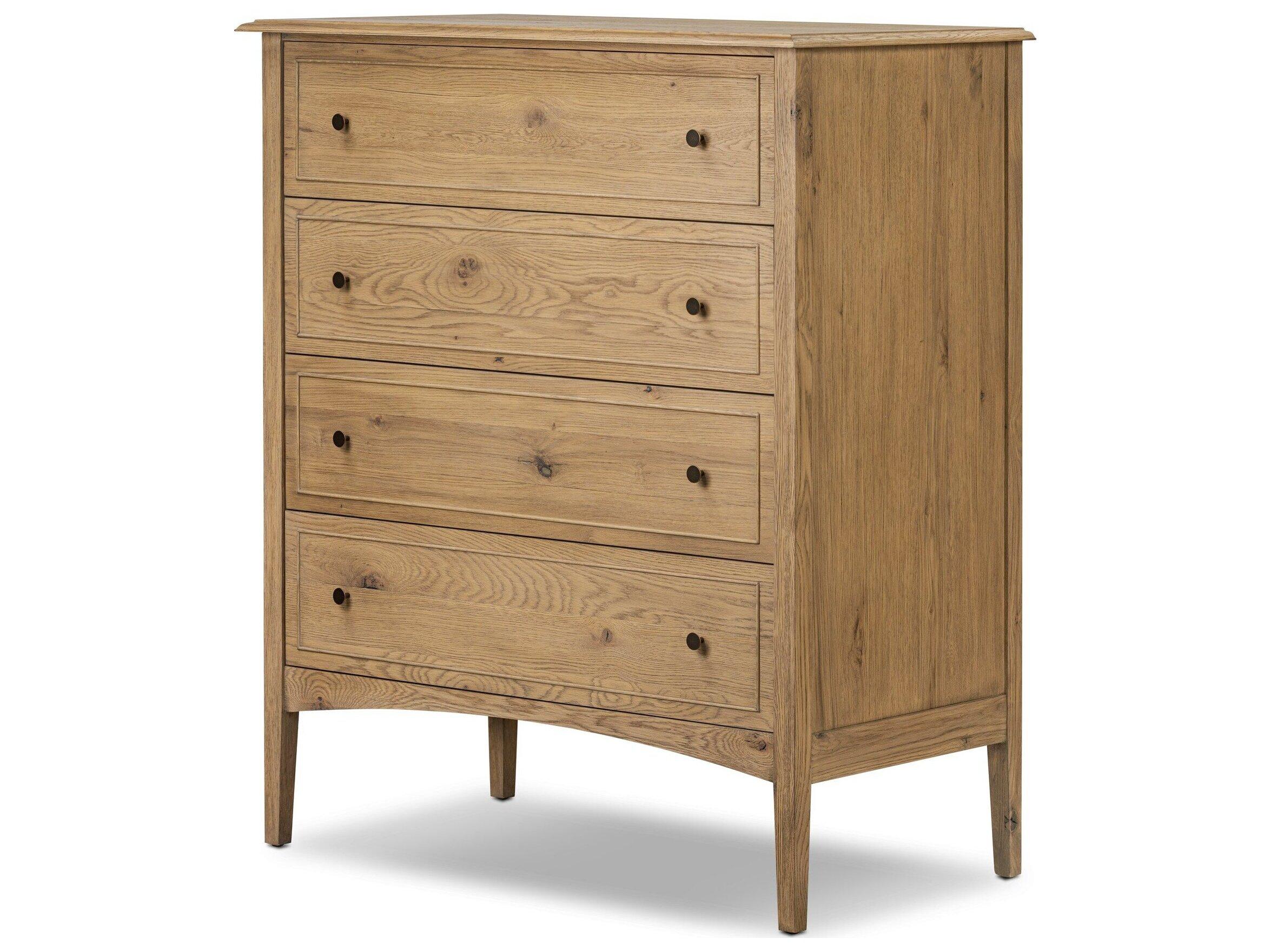 Four Hands Bolton 4-Drawers Aged Smoked Oak Resawn Dresser