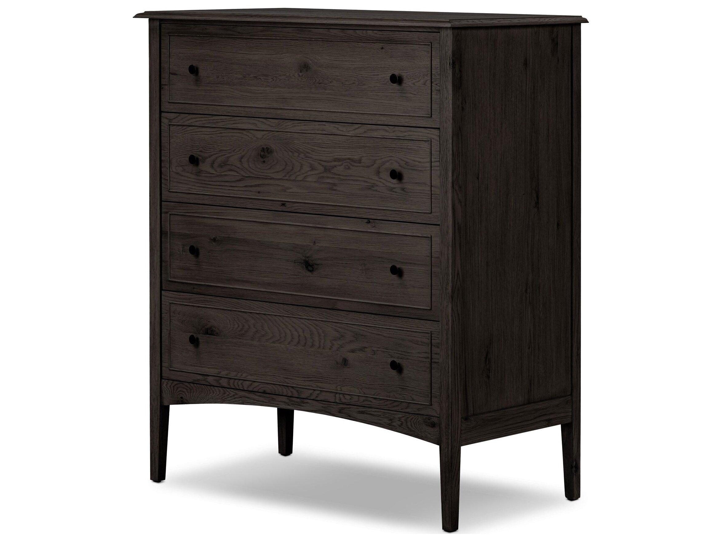 Four Hands Bolton 4-Drawers Smoked Black Oak Dresser