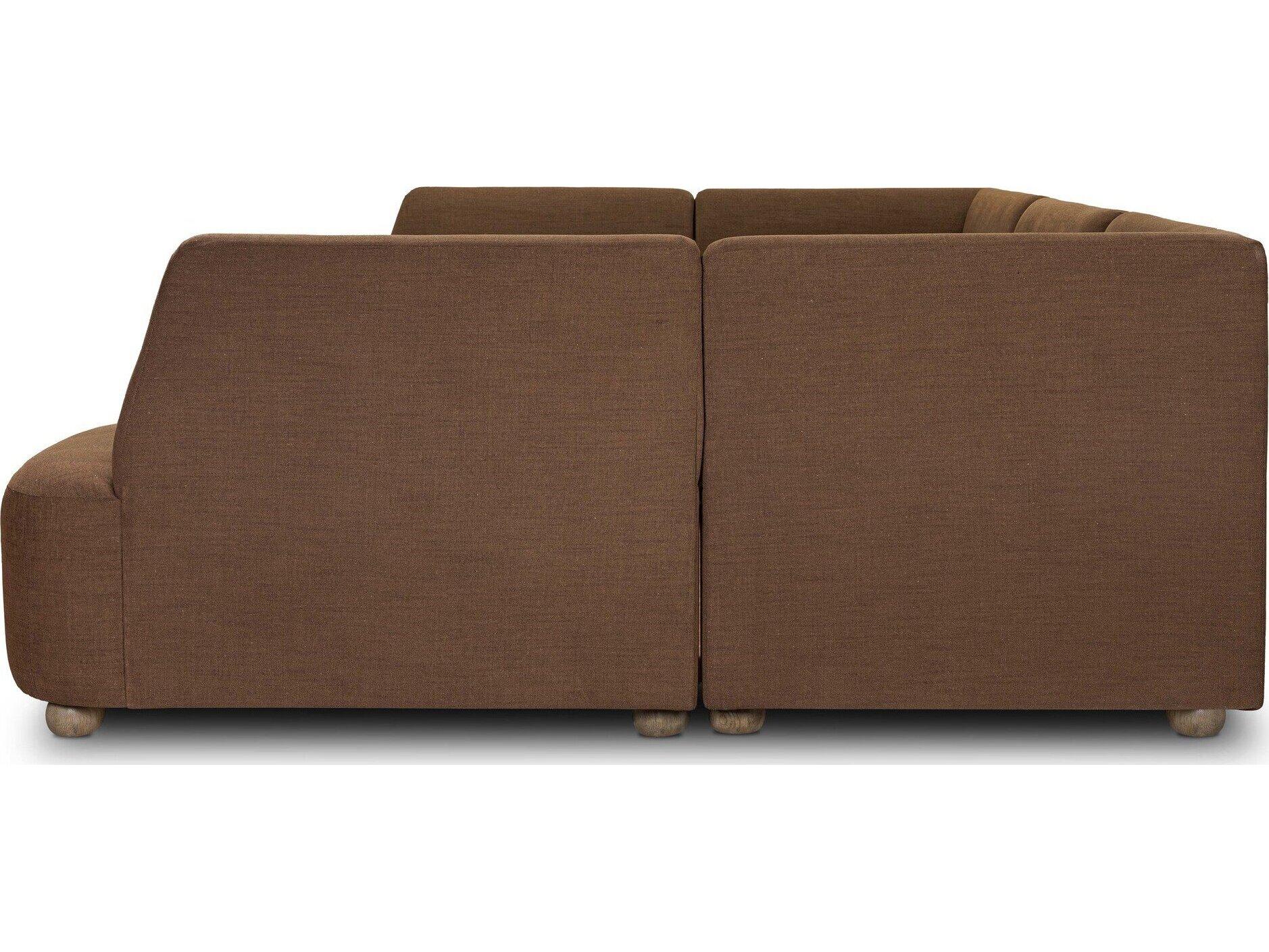 Four Hands Easton Oak Wood Brown Upholstered Armless Dining Chair