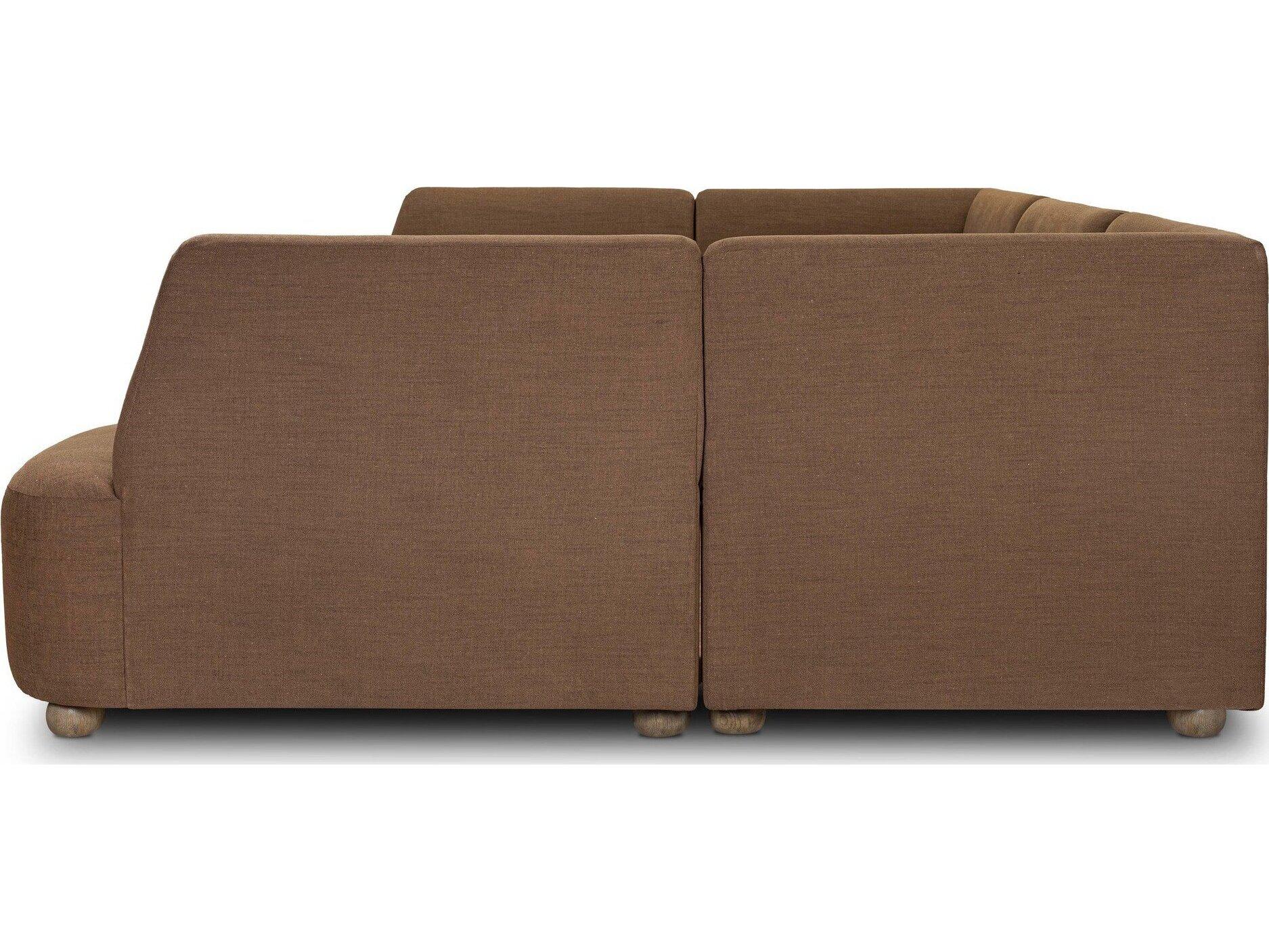 Four Hands Easton Oak Wood Brown Upholstered Armless Dining Chair