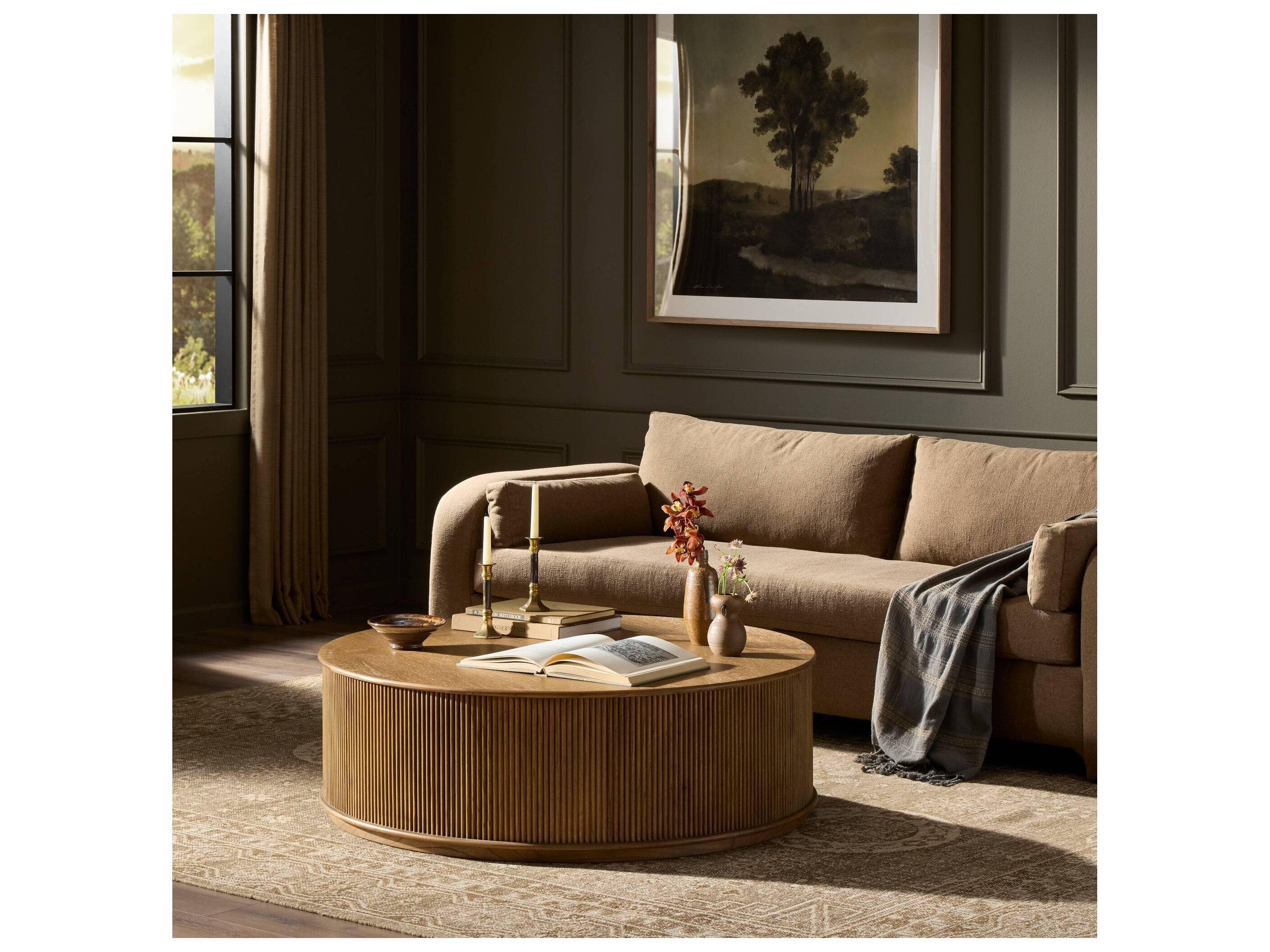 Four Hands Hamilton Round Wood Coffee Table