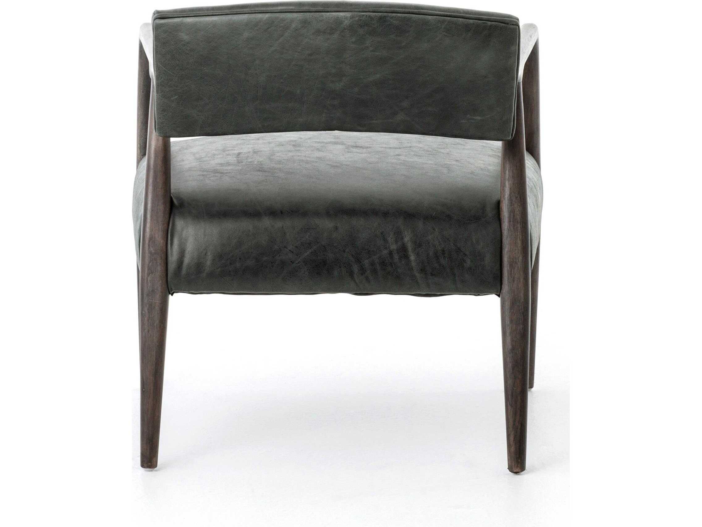 Four Hands Abbott Tyler Black Leather Accent Chair