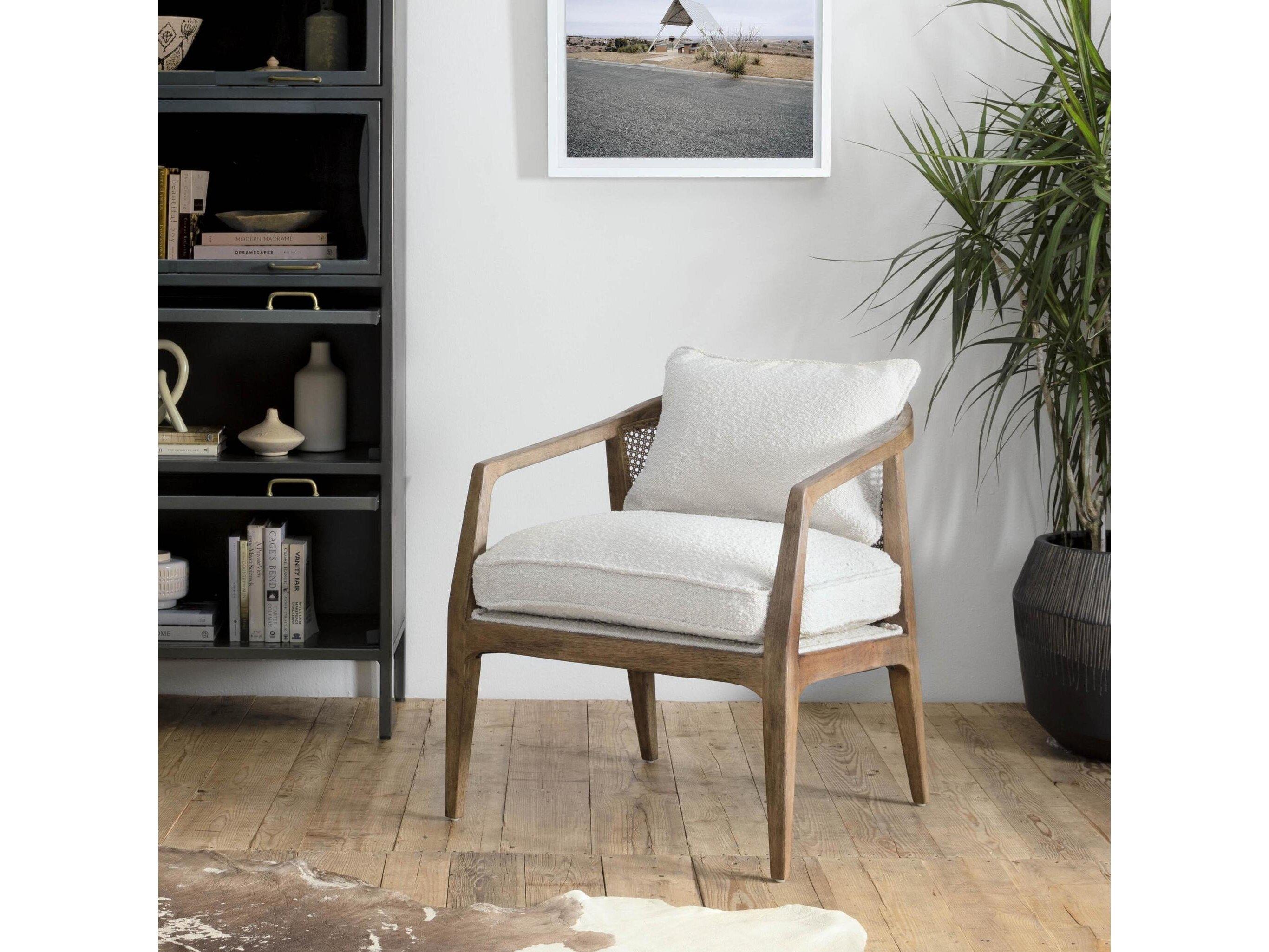 Four Hands Abbott Alexandria White Fabric Accent Chair