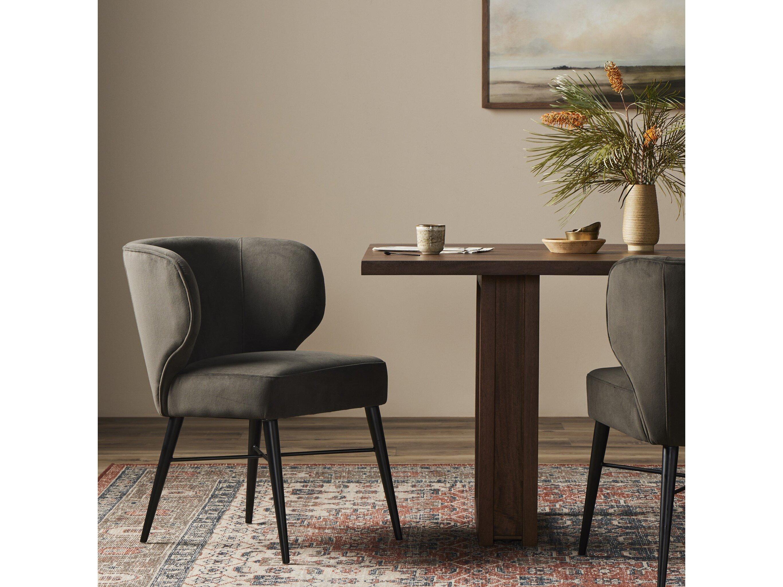Four Hands Ashford Arianna Black Upholstered Side Dining Chair