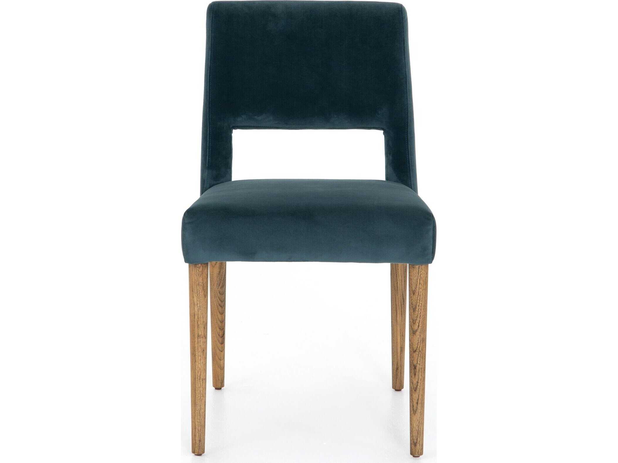 Four Hands Ashford Joseph Solid Wood Blue Side Dining Chair