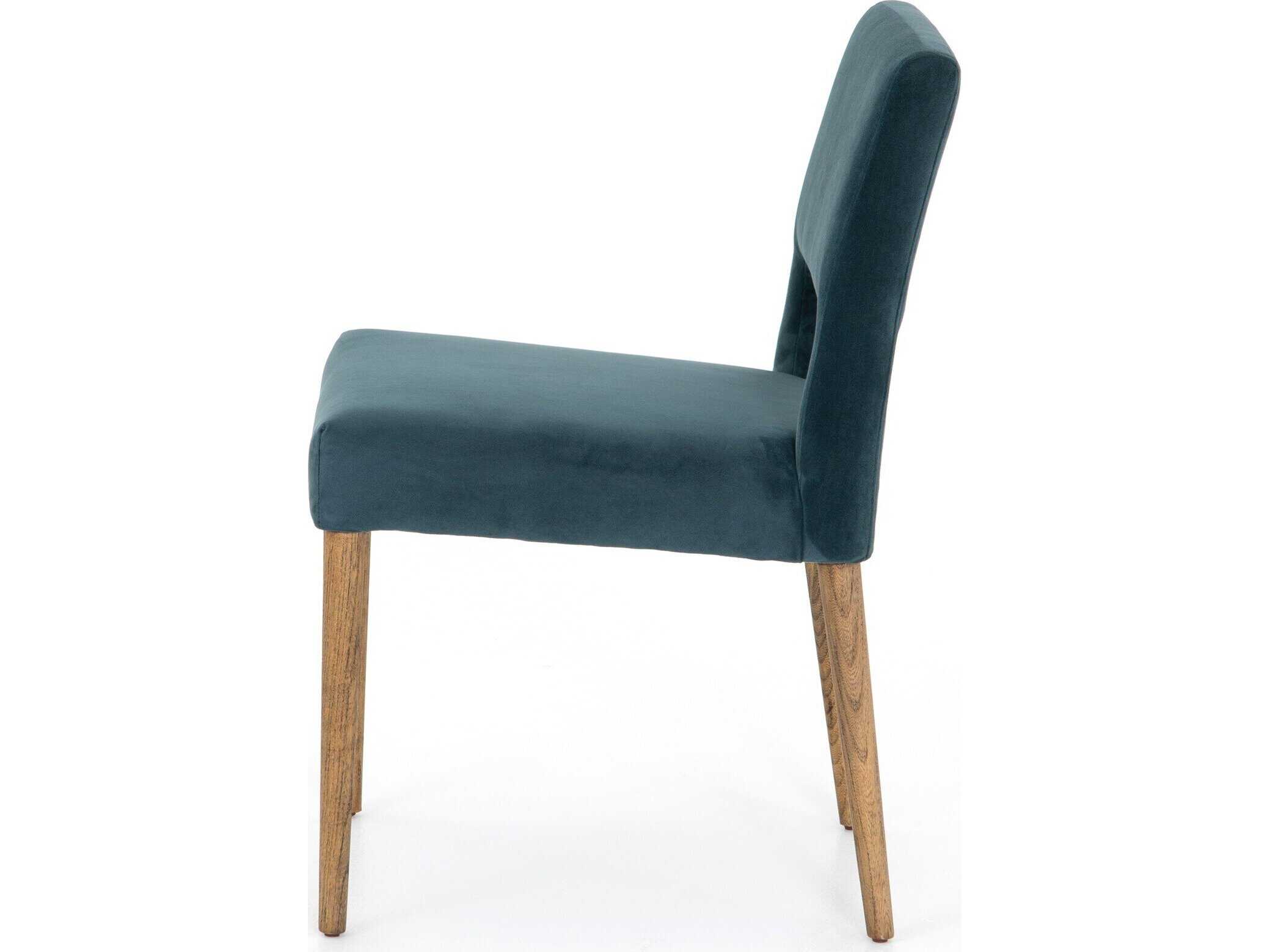 Four Hands Ashford Joseph Solid Wood Blue Side Dining Chair