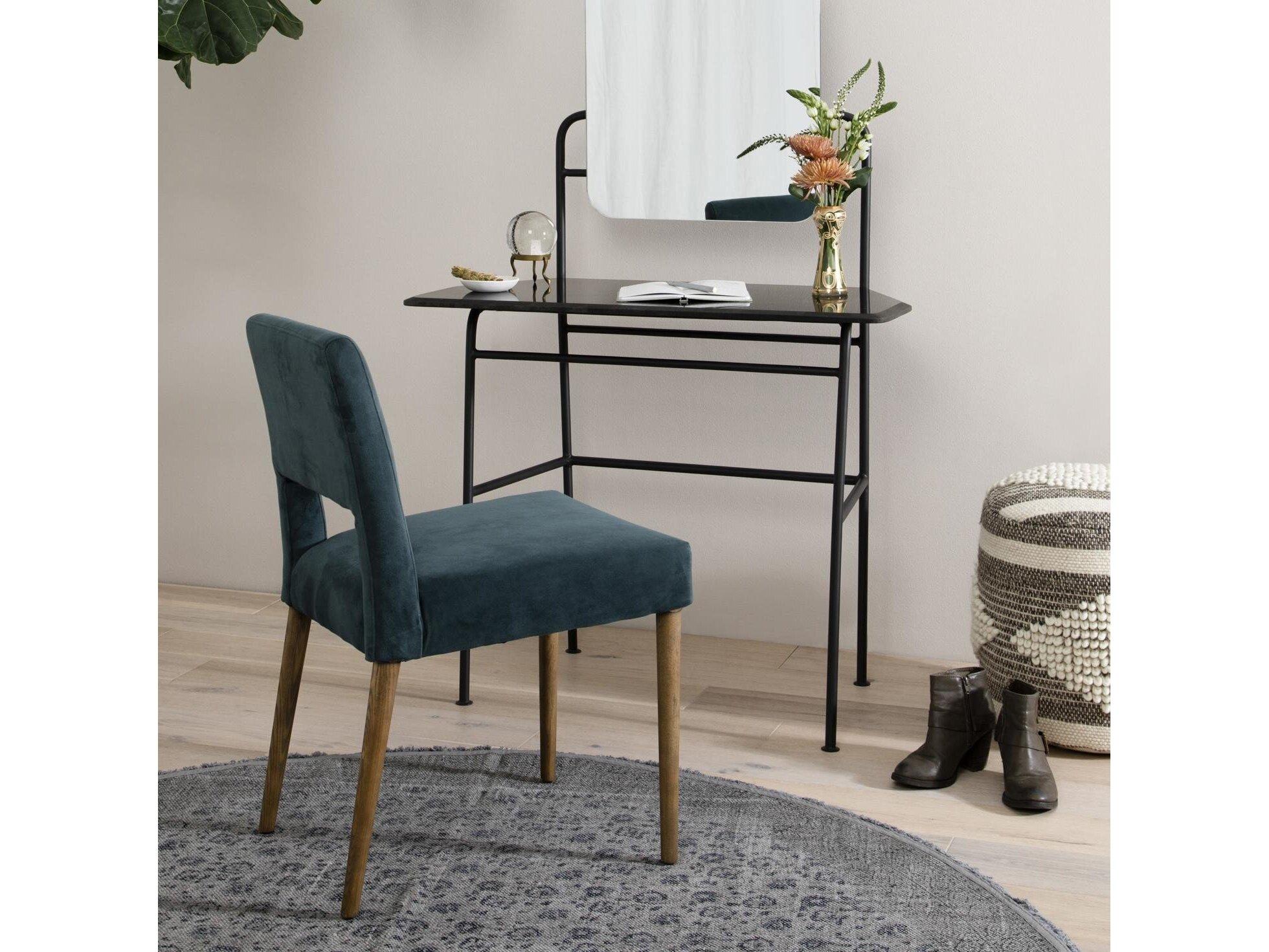 Four Hands Ashford Joseph Solid Wood Blue Side Dining Chair