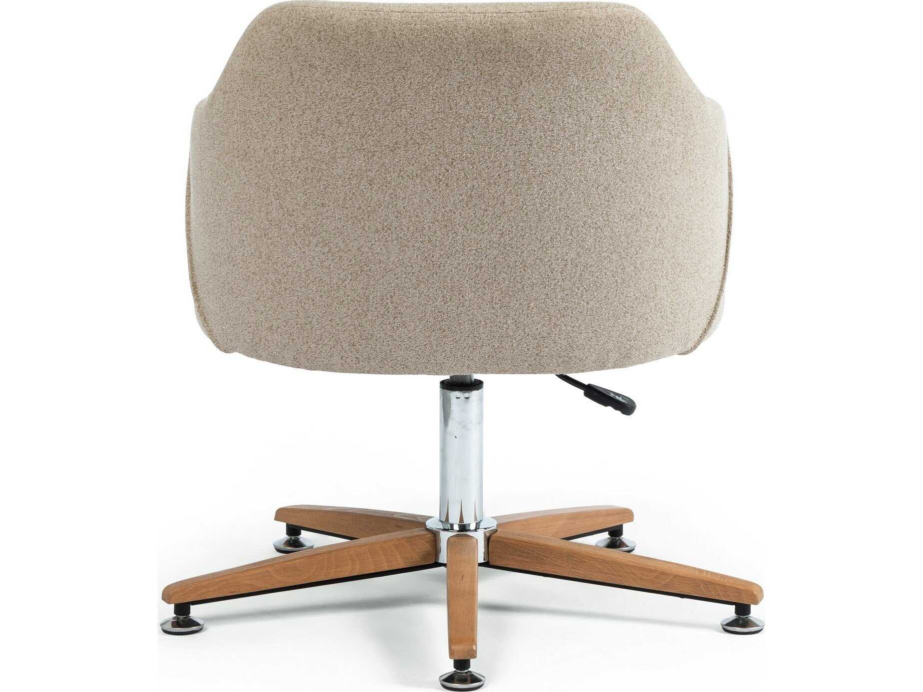 Luxecor Globetrotter Beige Upholstered Adjustable Computer Office Chair