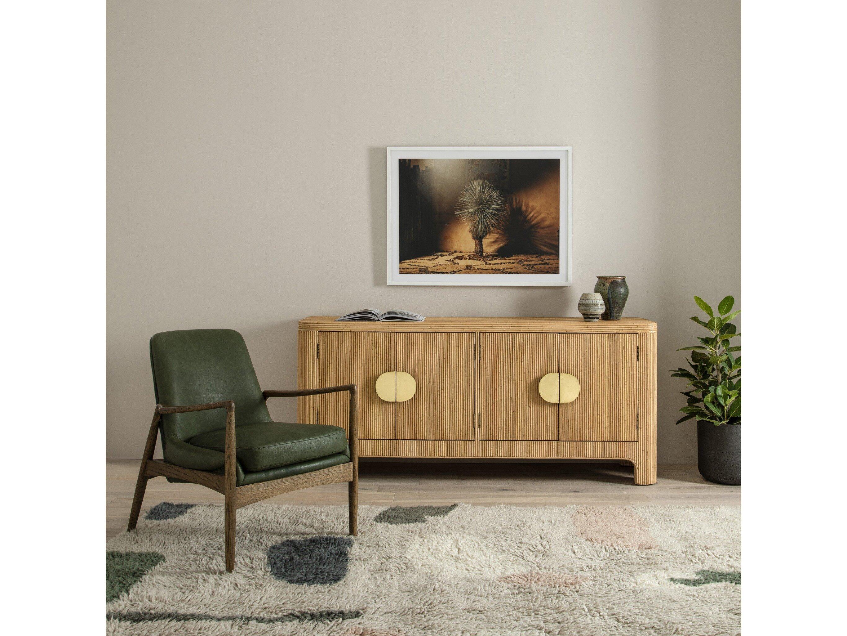 Four Hands Ashford Braden Green Leather Accent Chair