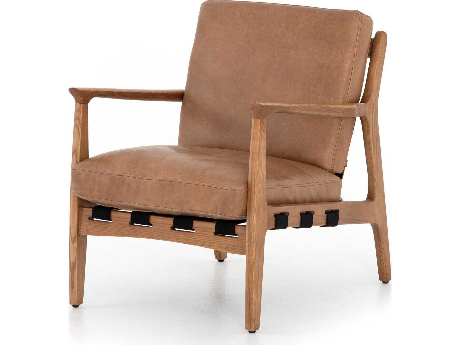 Four Hands Bishop Silas Brown Leather Accent Chair