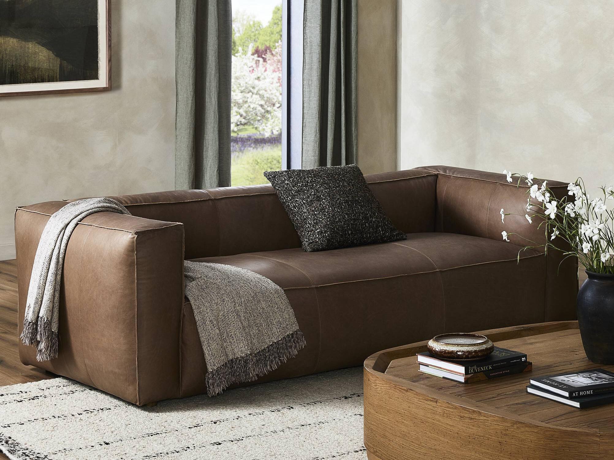 Four Hands Carnegie NOLITA REVERSE STITCH SOFA-99''-NAT WASH