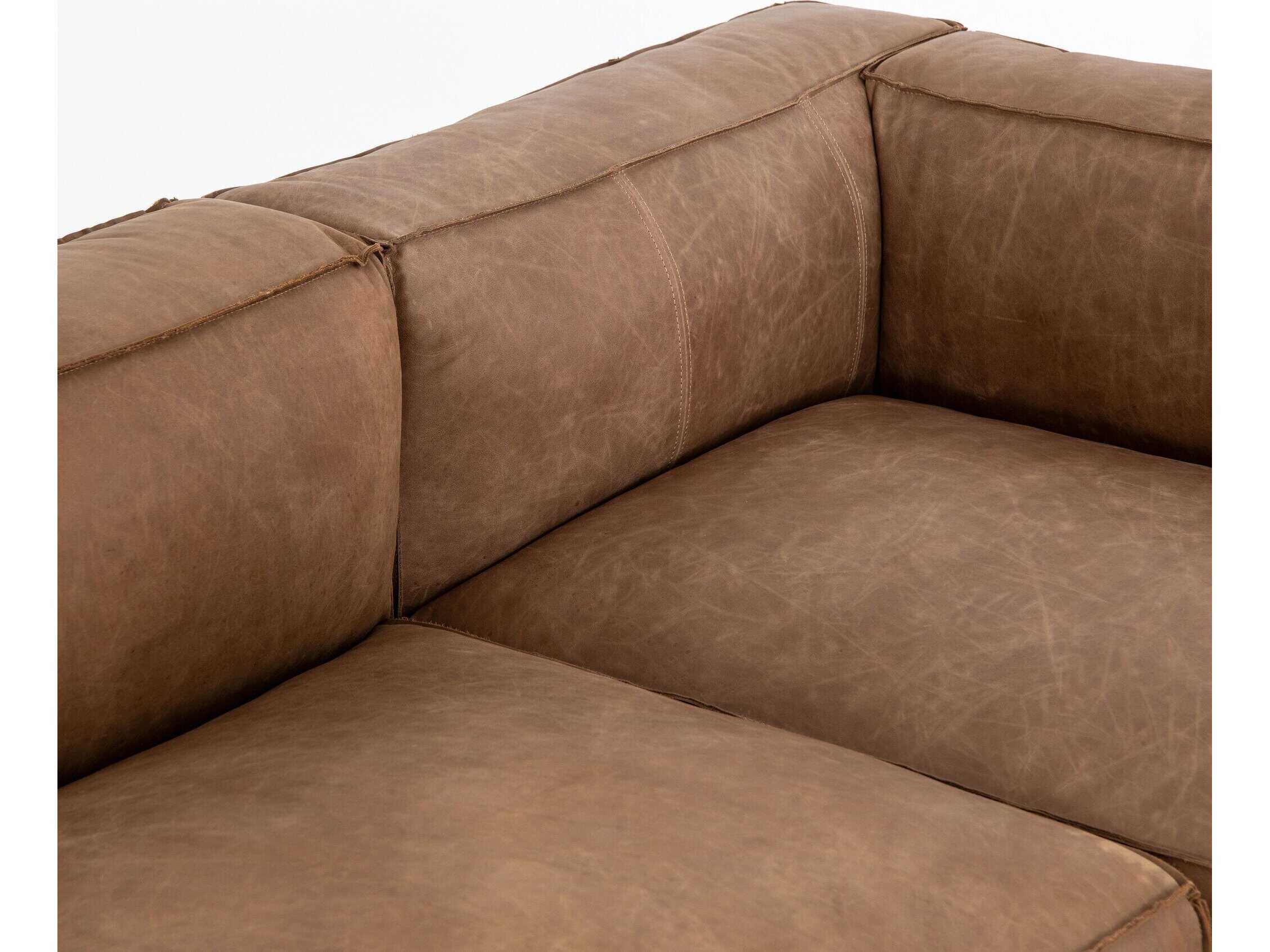 Four Hands Carnegie Nolita 2 - Piece Brown Leather Sectional Sofa