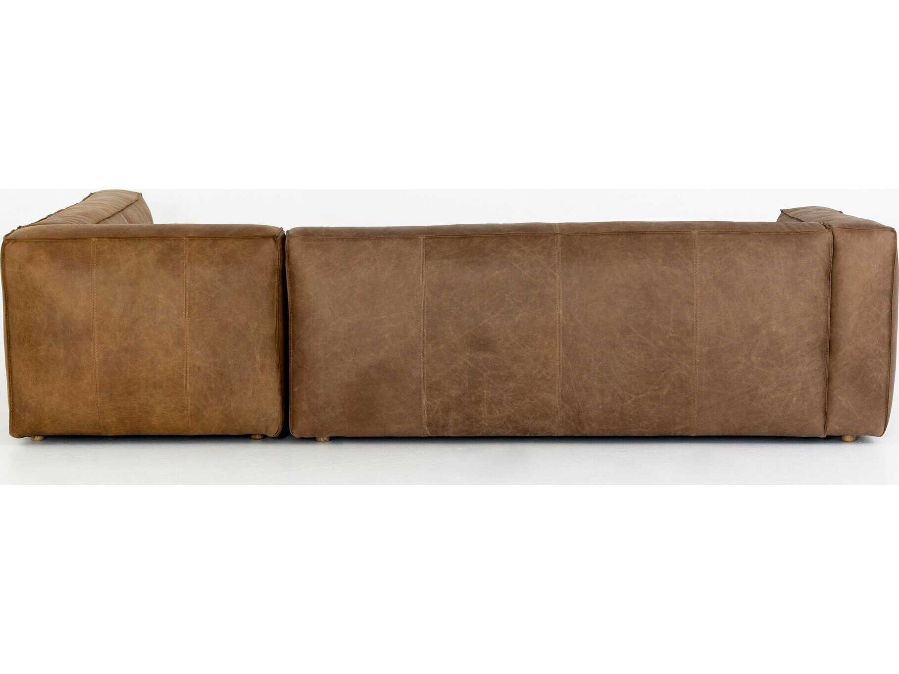 Four Hands Carnegie Nolita 2 - Piece Brown Leather Sectional Sofa