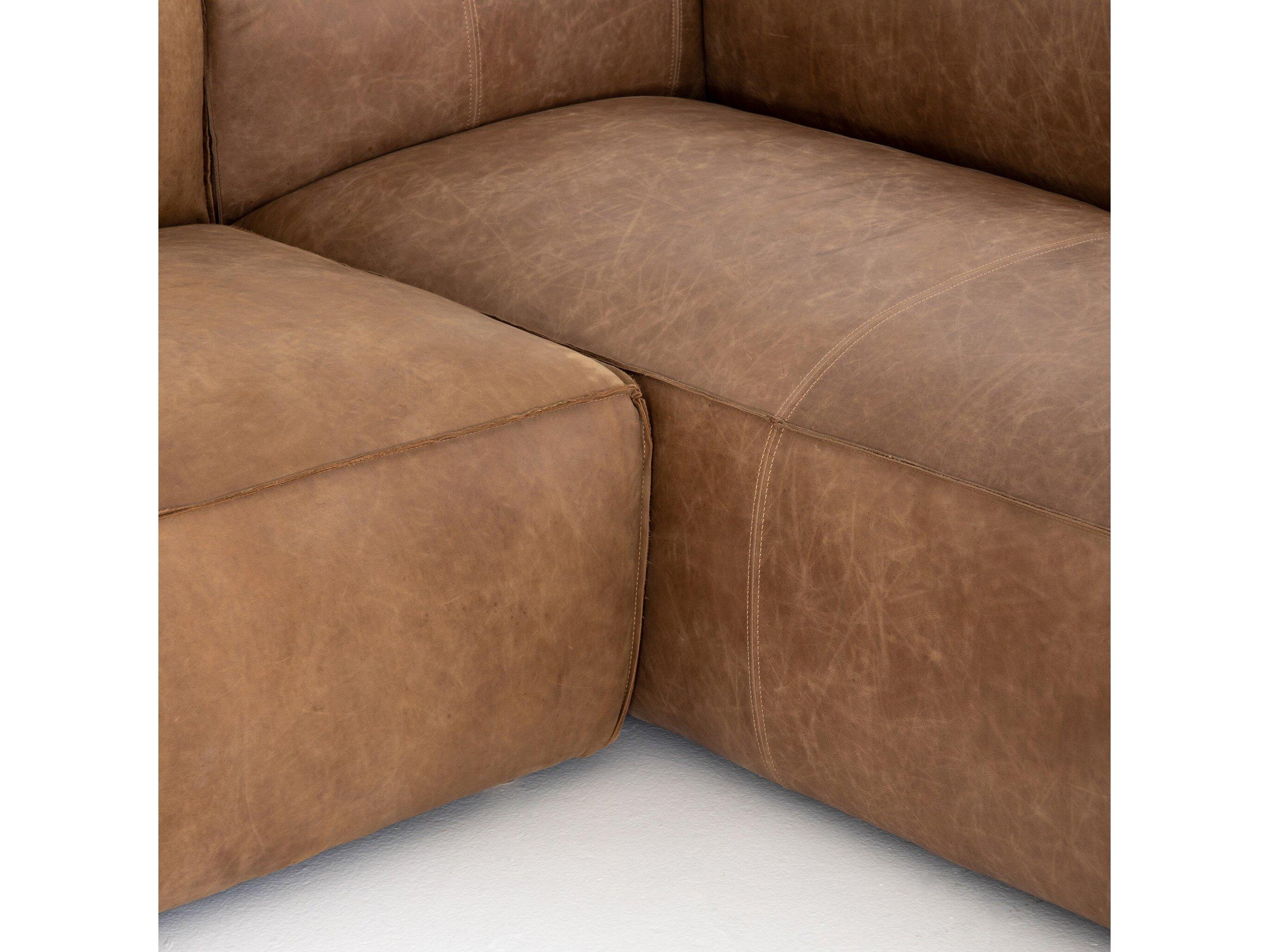 Four Hands Carnegie Nolita 2 - Piece Brown Leather Sectional Sofa