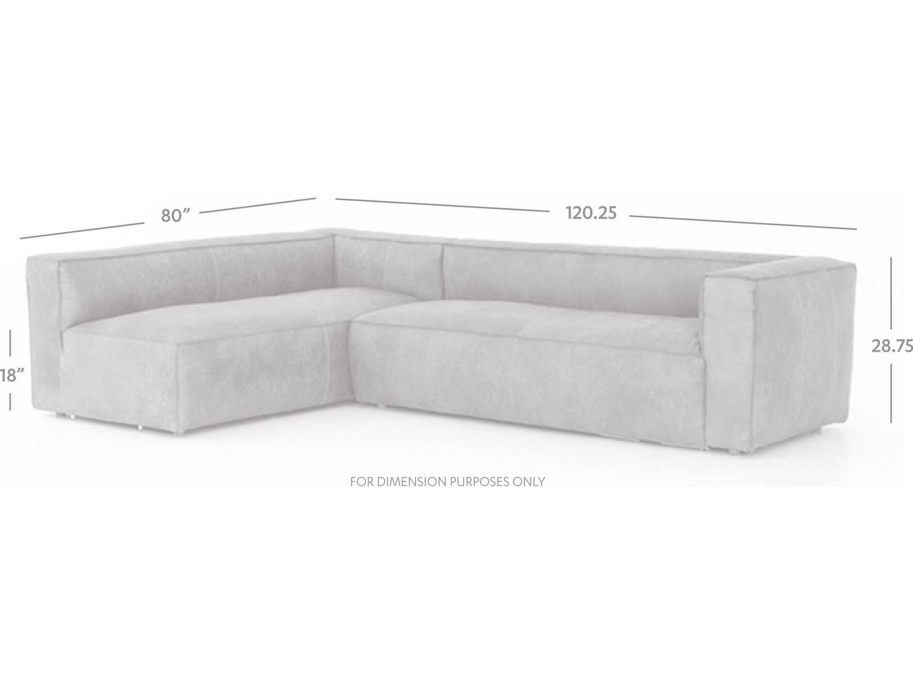 Four Hands Carnegie Nolita 2 - Piece Brown Leather Sectional Sofa