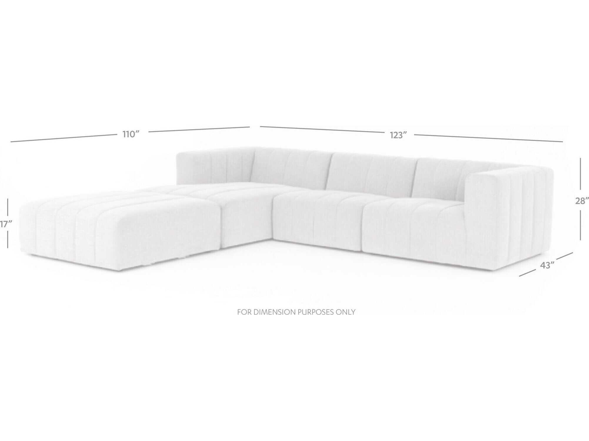 Four Hands Grayson Langham 3 - Piece Upholstered Sectional Sofa with Ottoman