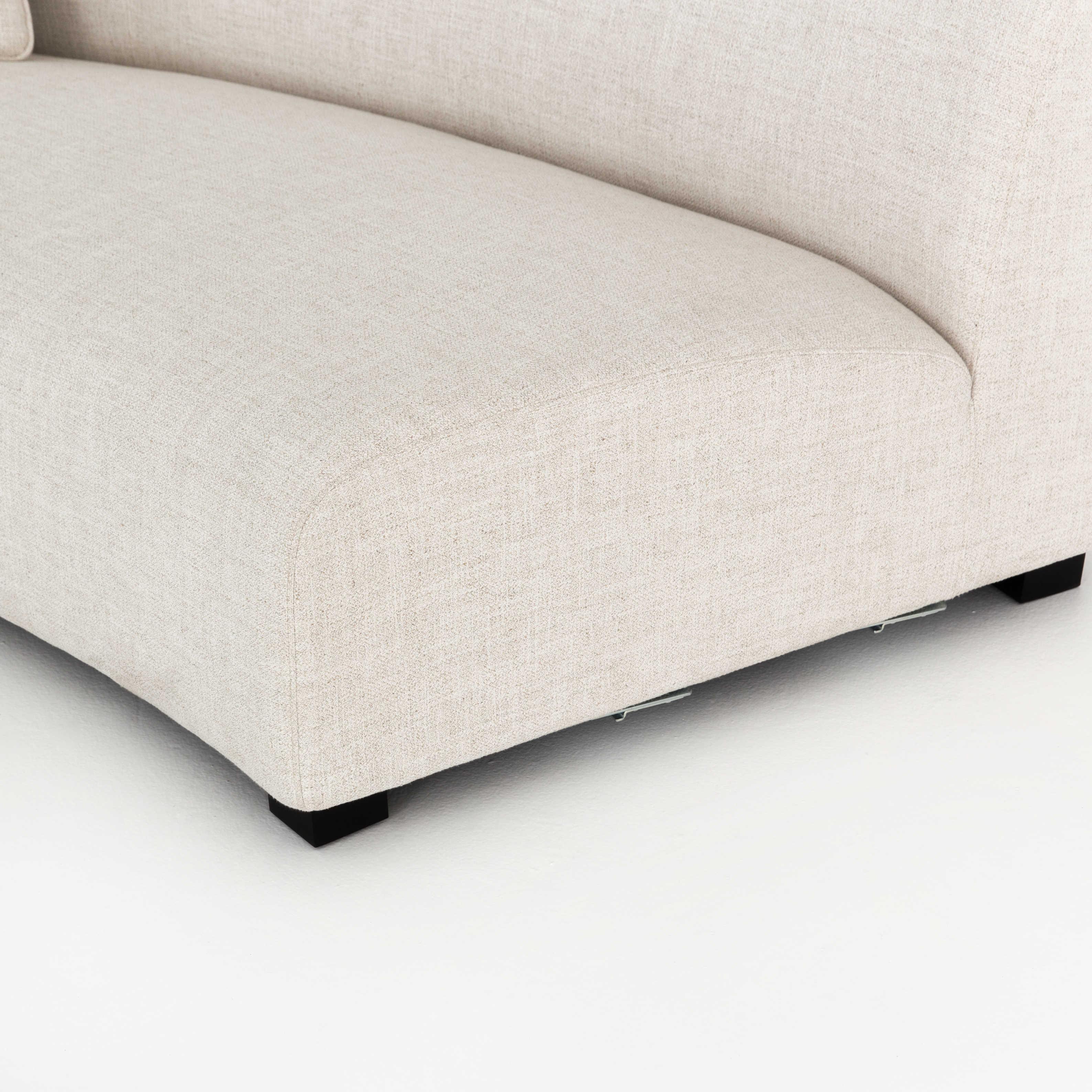 Four Hands Grayson Modular Dover Crescent Burnt Umber White Upholstered Sofa