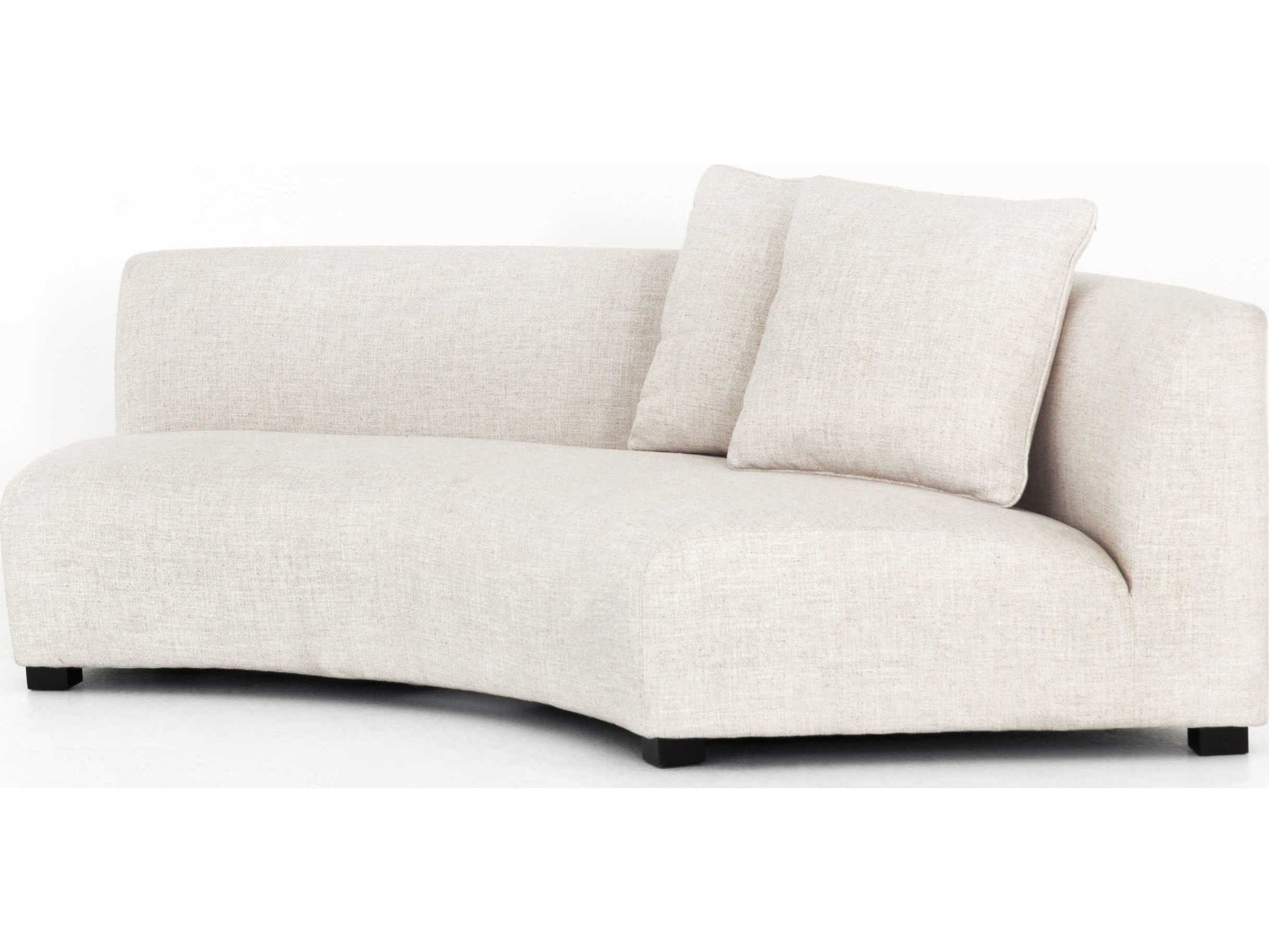 Four Hands Grayson Modular Dover Crescent Burnt Umber Cream Upholstered Sofa