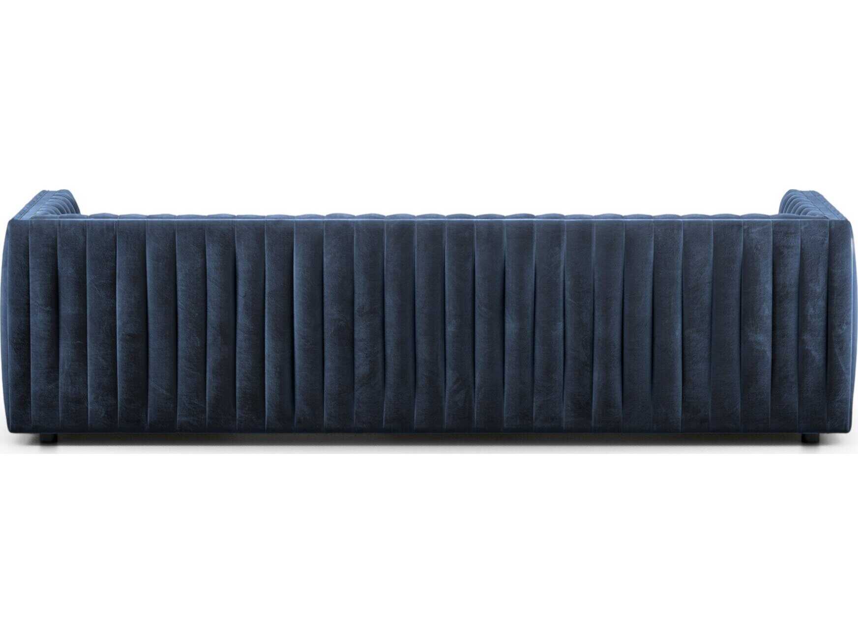 Four Hands Grayson Augustine Sapphire Navy Blue Upholstered Sofa